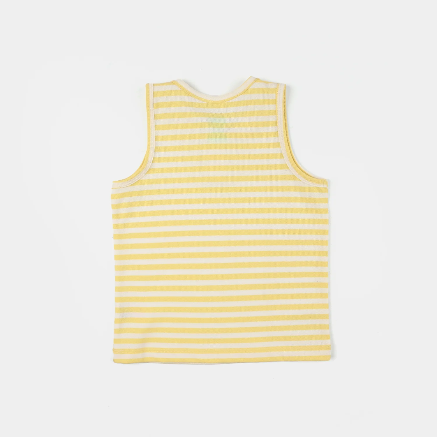 Infant Boys Cotton PK Sando (Plain 2) - Yellow/Stripes - Image 4
