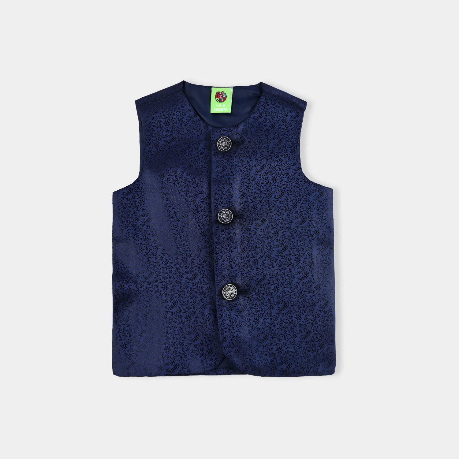 Infant Boys Cotton Poplin 3 Piece Suit (Pageant Blue)-NAVY - Image 4