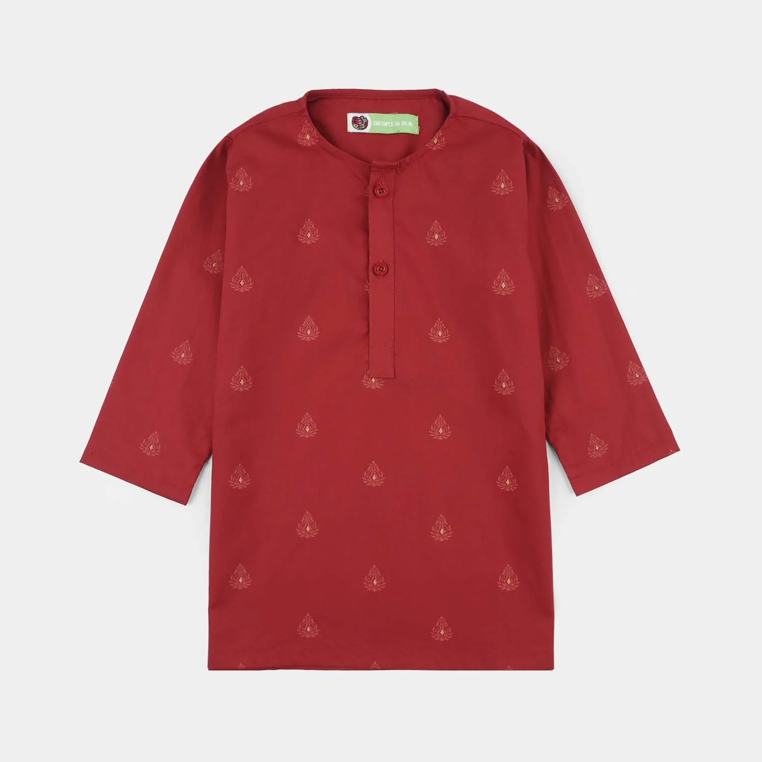 Infant Boys Cotton Poplin 3-Piece Suit (Rung Saz) - Red - Image 3