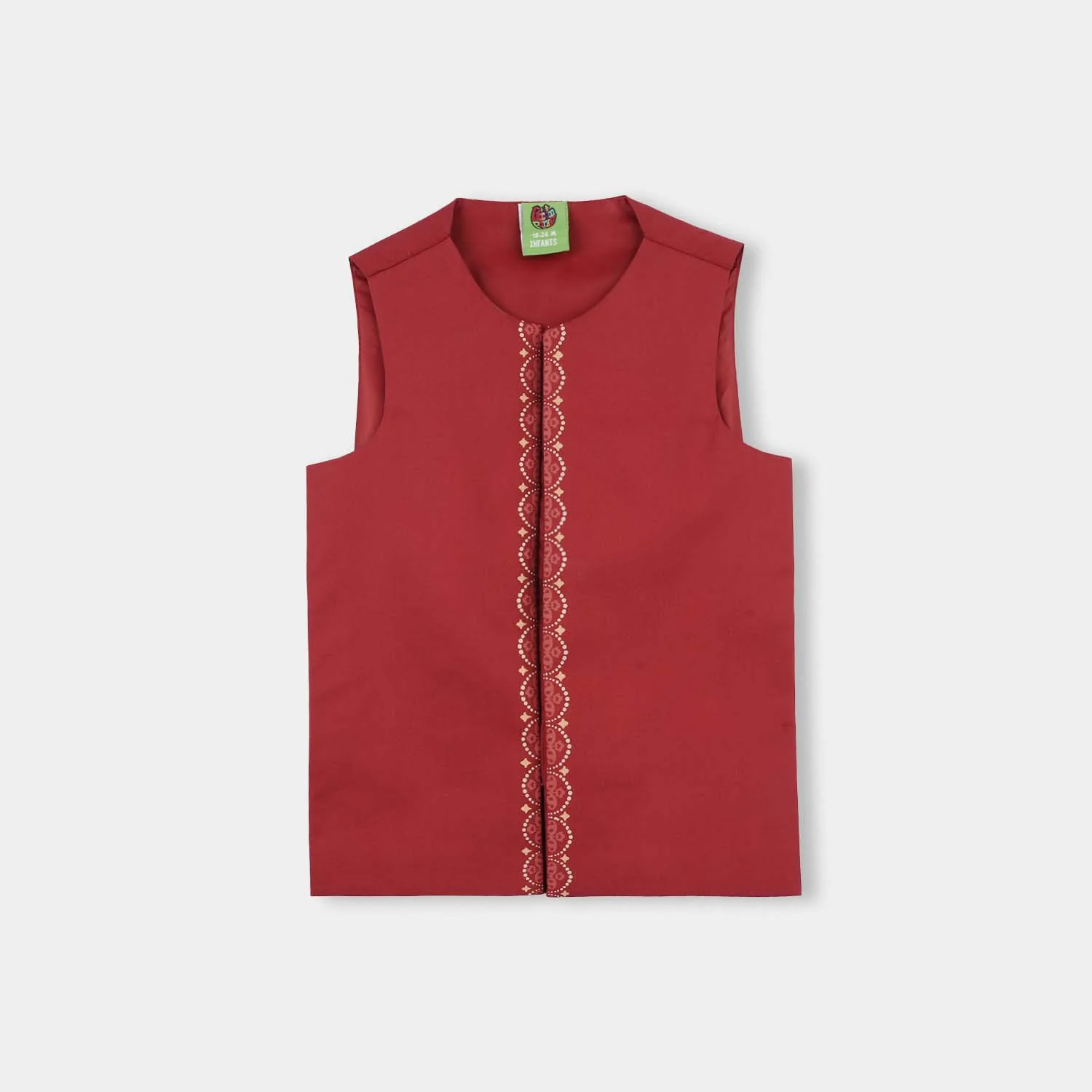 Infant Boys Cotton Poplin 3-Piece Suit (Rung Saz) - Red - Image 4