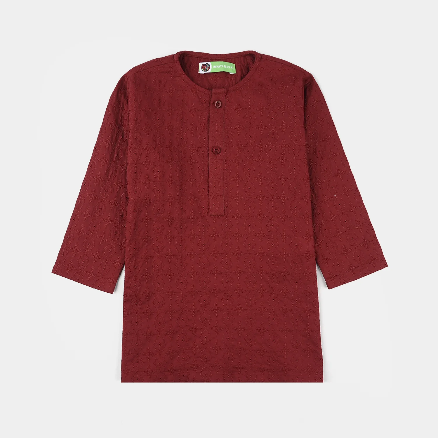 Infant Boys Cotton Poplin Kurta (Winery Chicken Kari) - Maroon