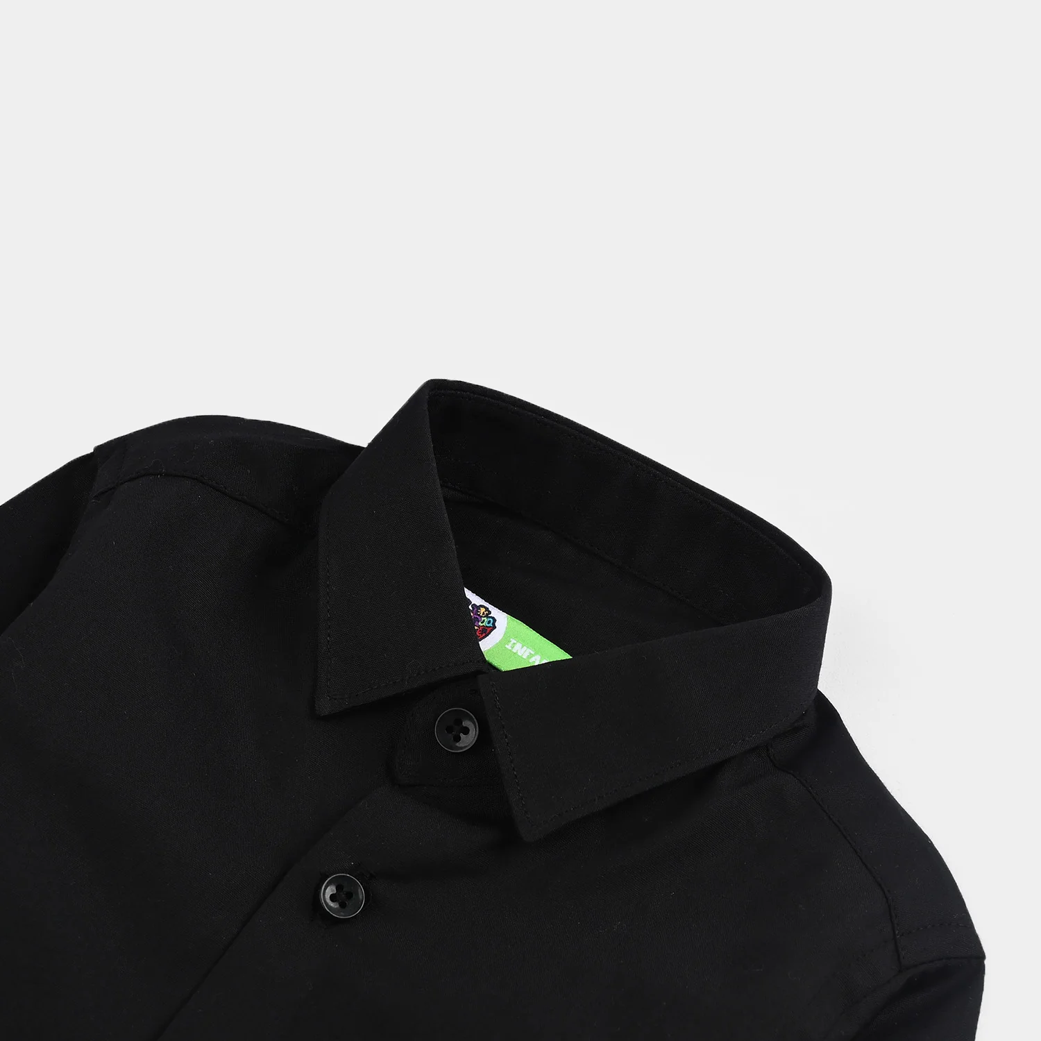 Infant Boys Cotton Poplin Formal Shirt-BLACK - Image 2
