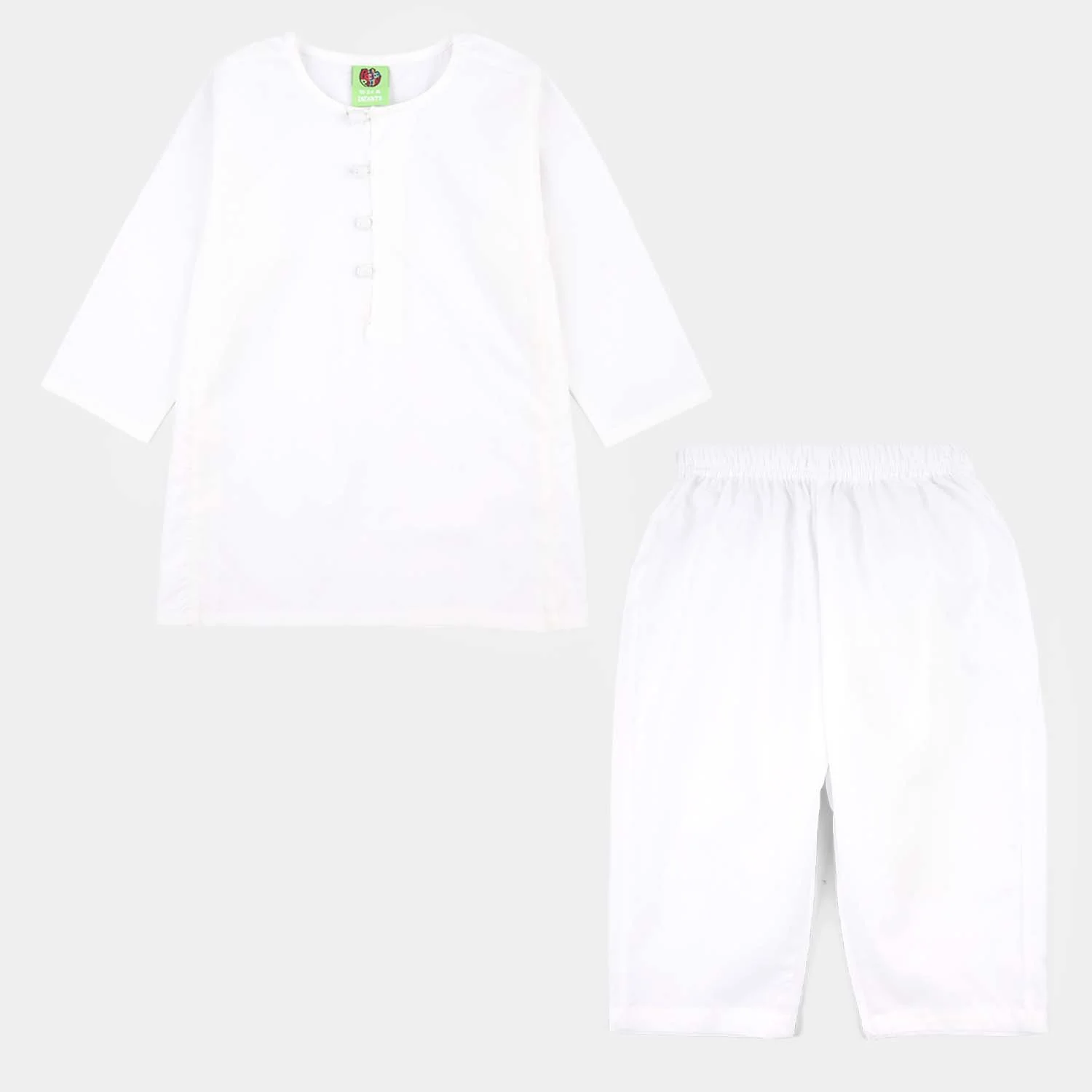 Infant Boys Cotton Poplin Kurta Pajama (Kali) - White