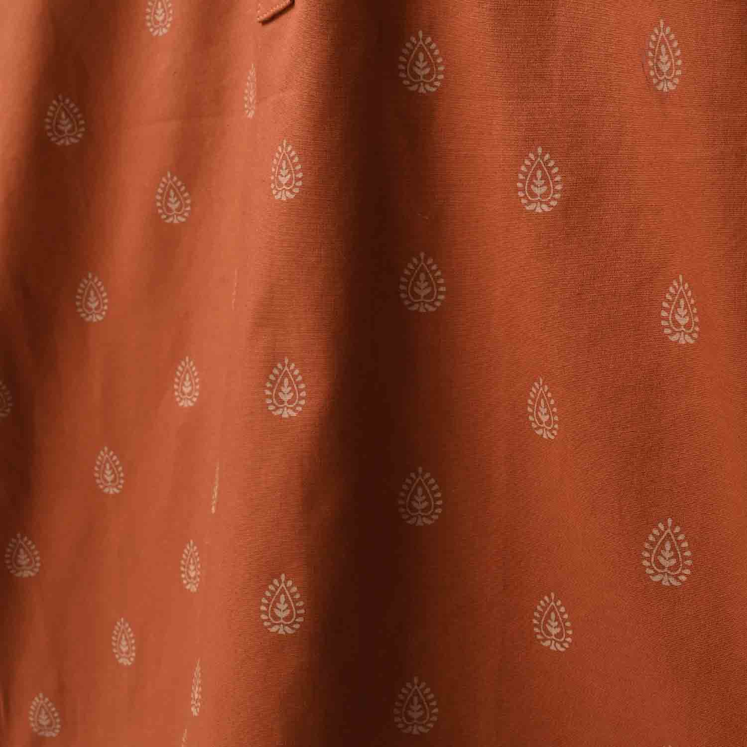 Infant Boys Cotton Poplin Printed Kurta - Brown - Image 2