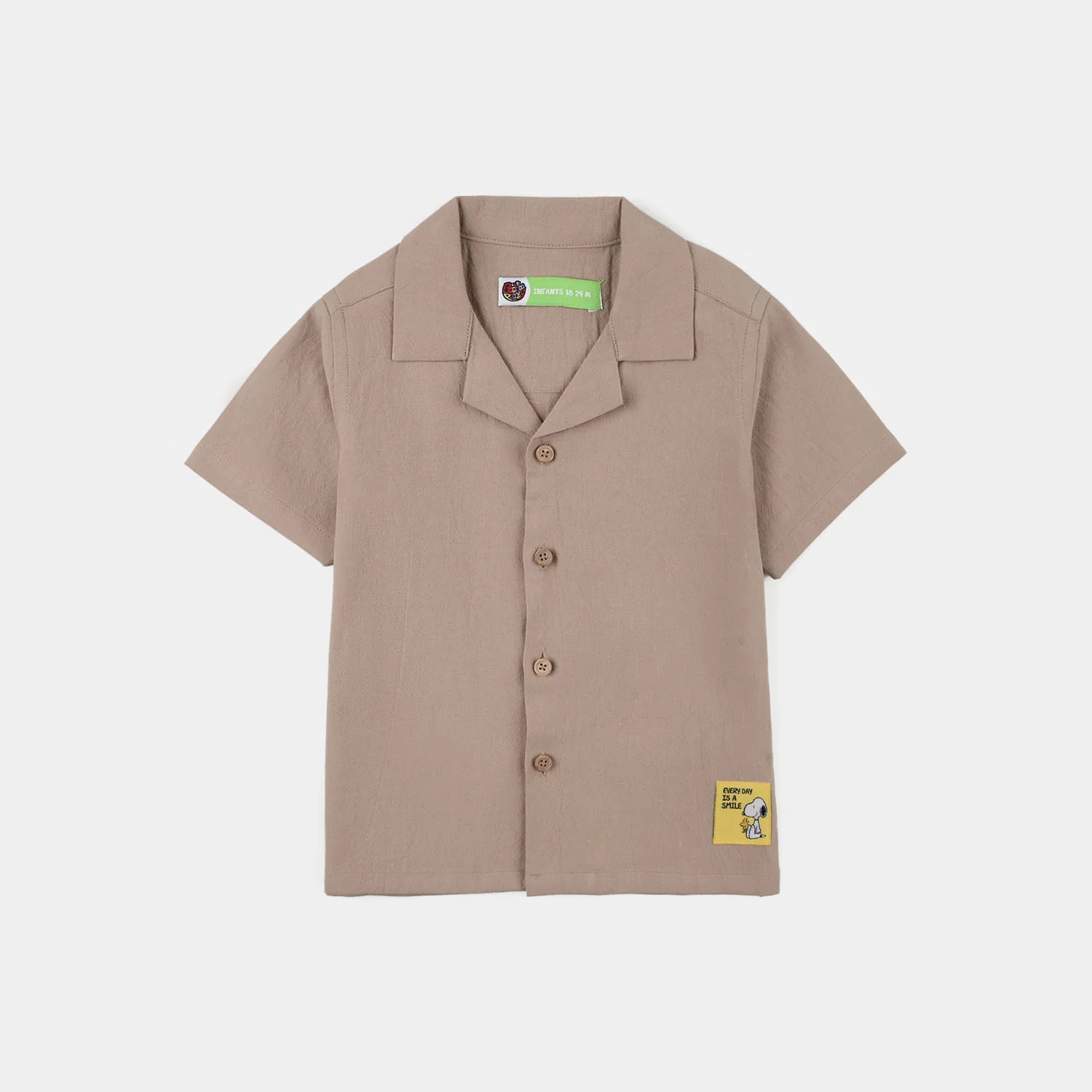 Infant Boys Cotton Shirt - Beige