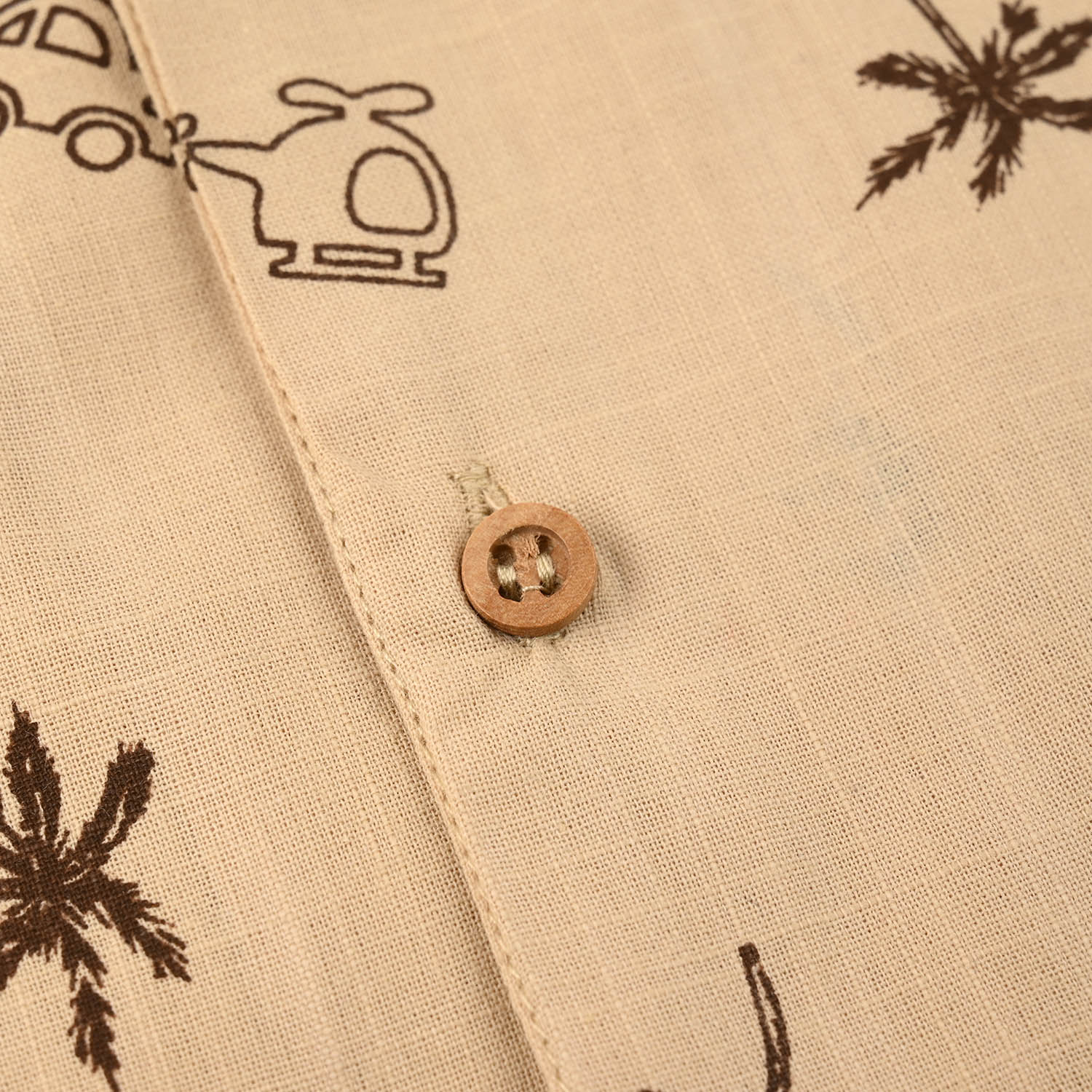 Infant Boys Cotton Shirt (Helicopter) – Light Brown - Image 3