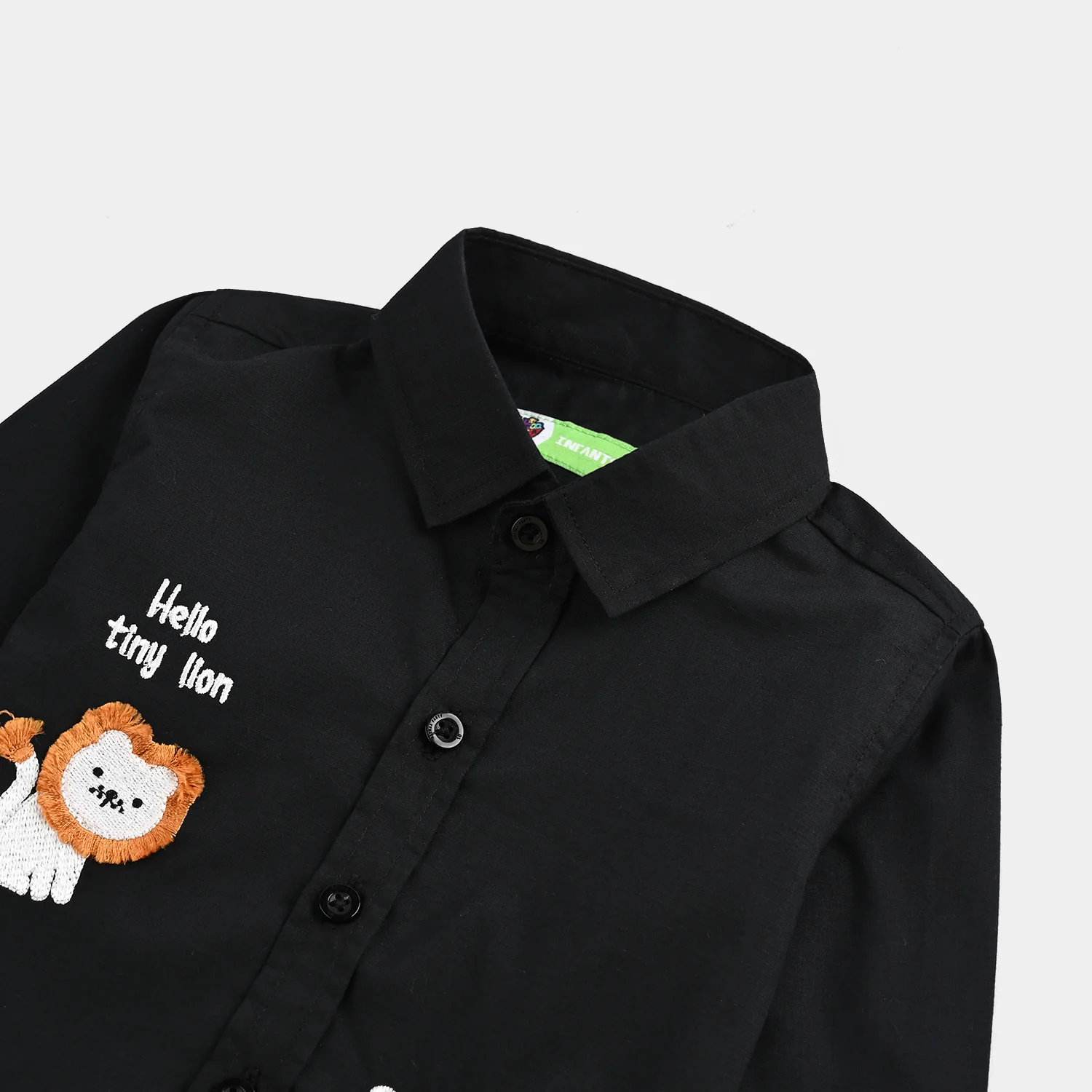 Infant Boys Cotton Shirt (Roar) - Black - Image 2