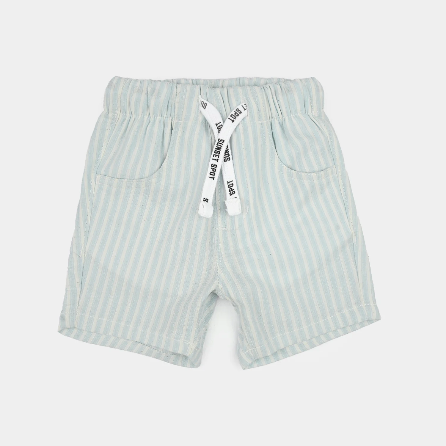 Infant Boys Cotton Shorts (Summer Spot) - Blue/Stripe