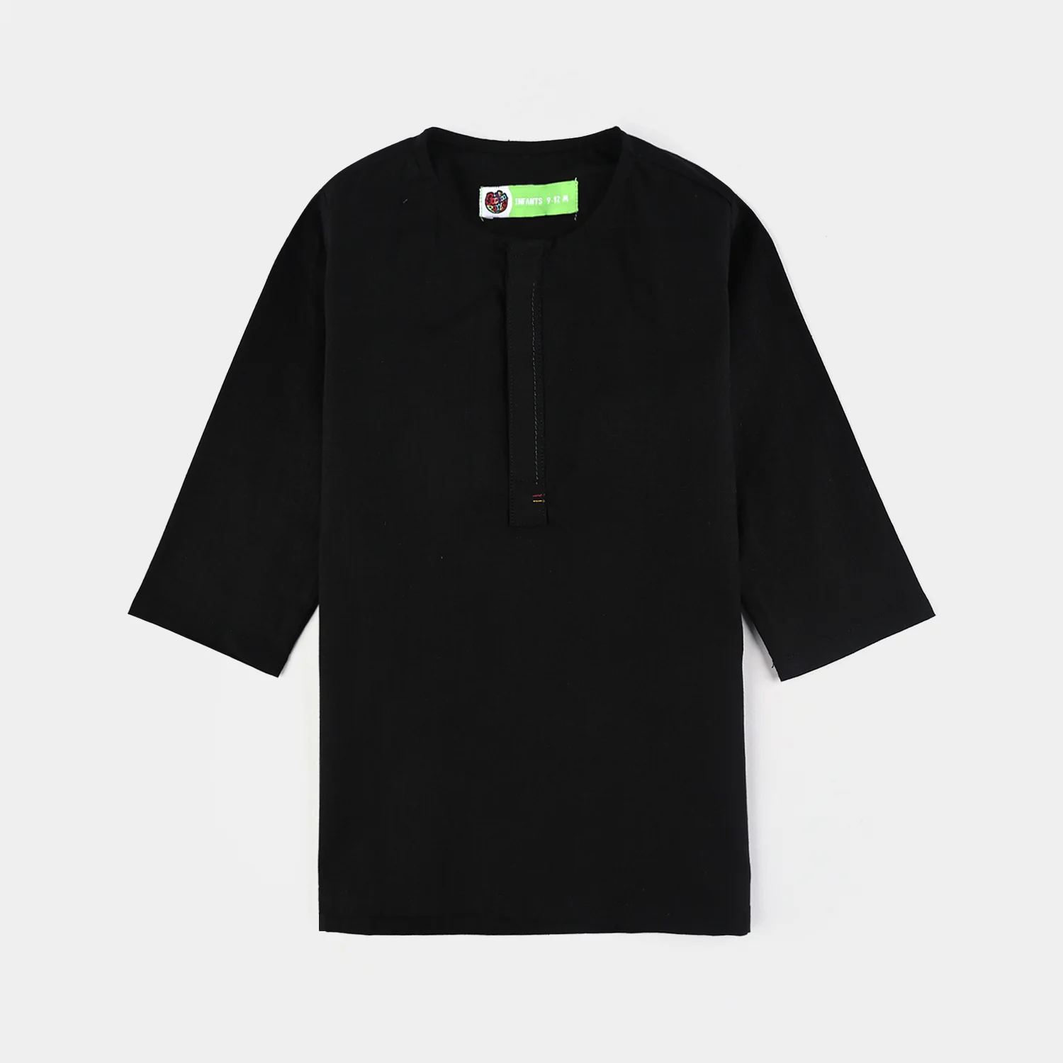 Infant Boys Cotton Slub 3 Piece suit - BLACK - Image 2