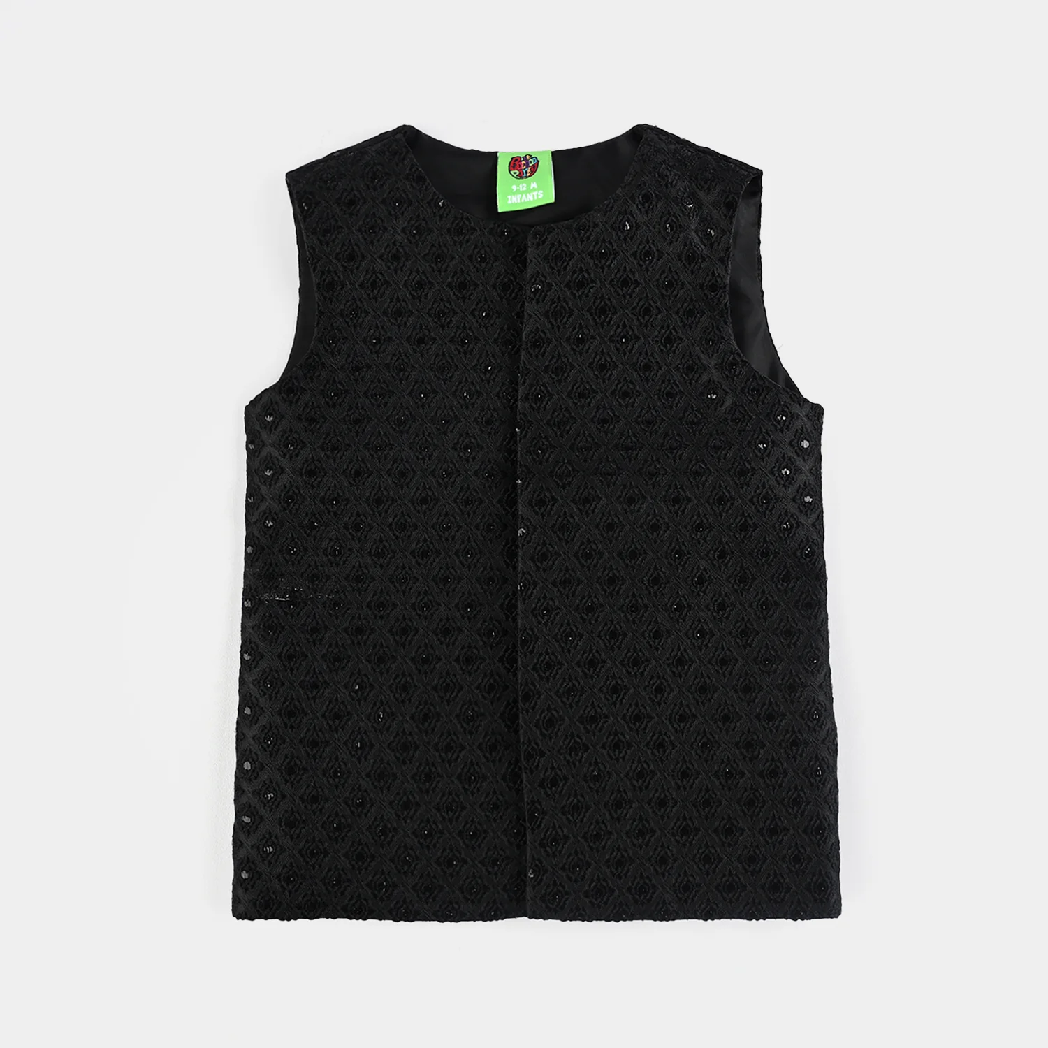 Infant Boys Cotton Slub 3 Piece suit - BLACK - Image 3