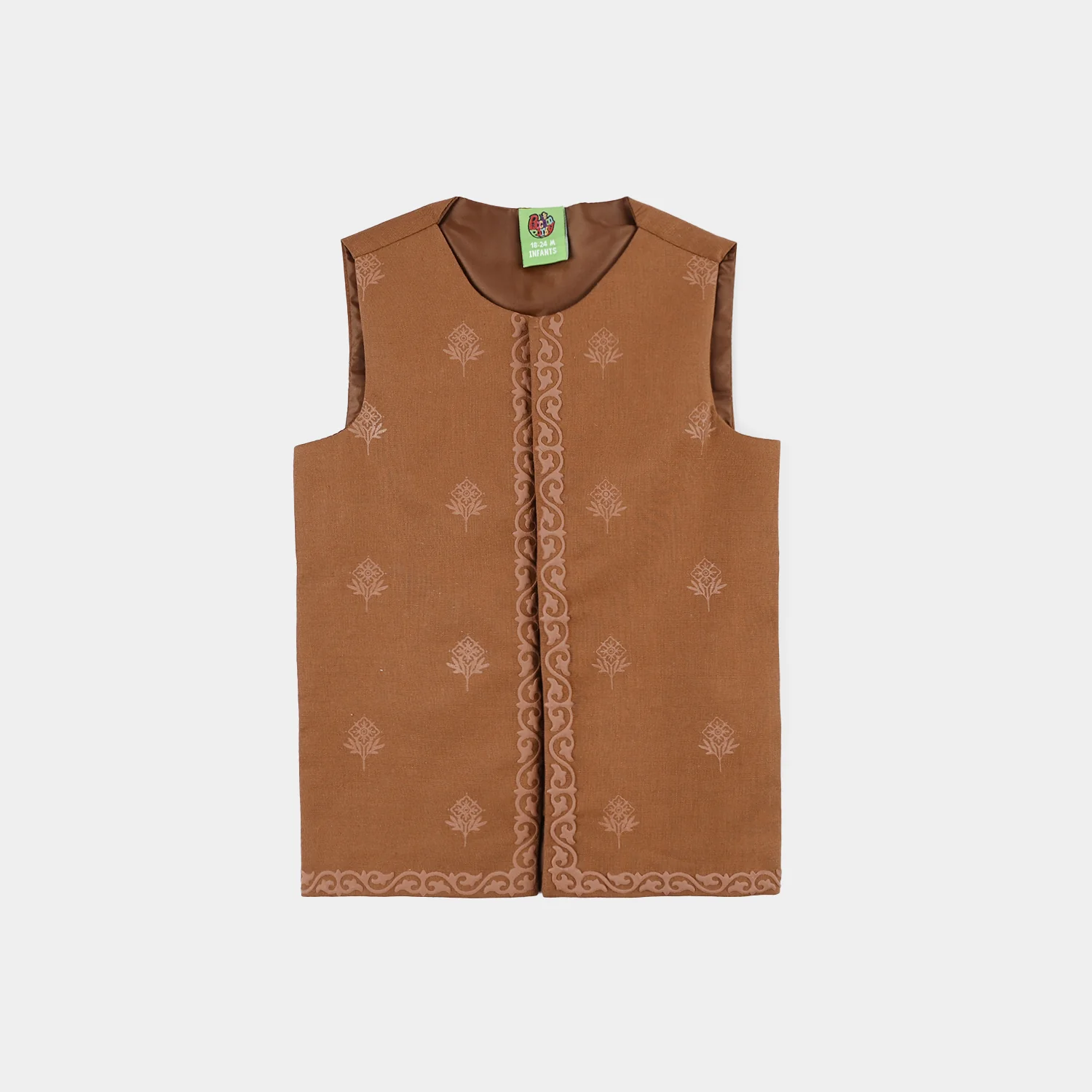 Infant Boys Cotton Slub 3-Piece Suit - Brown - Image 5