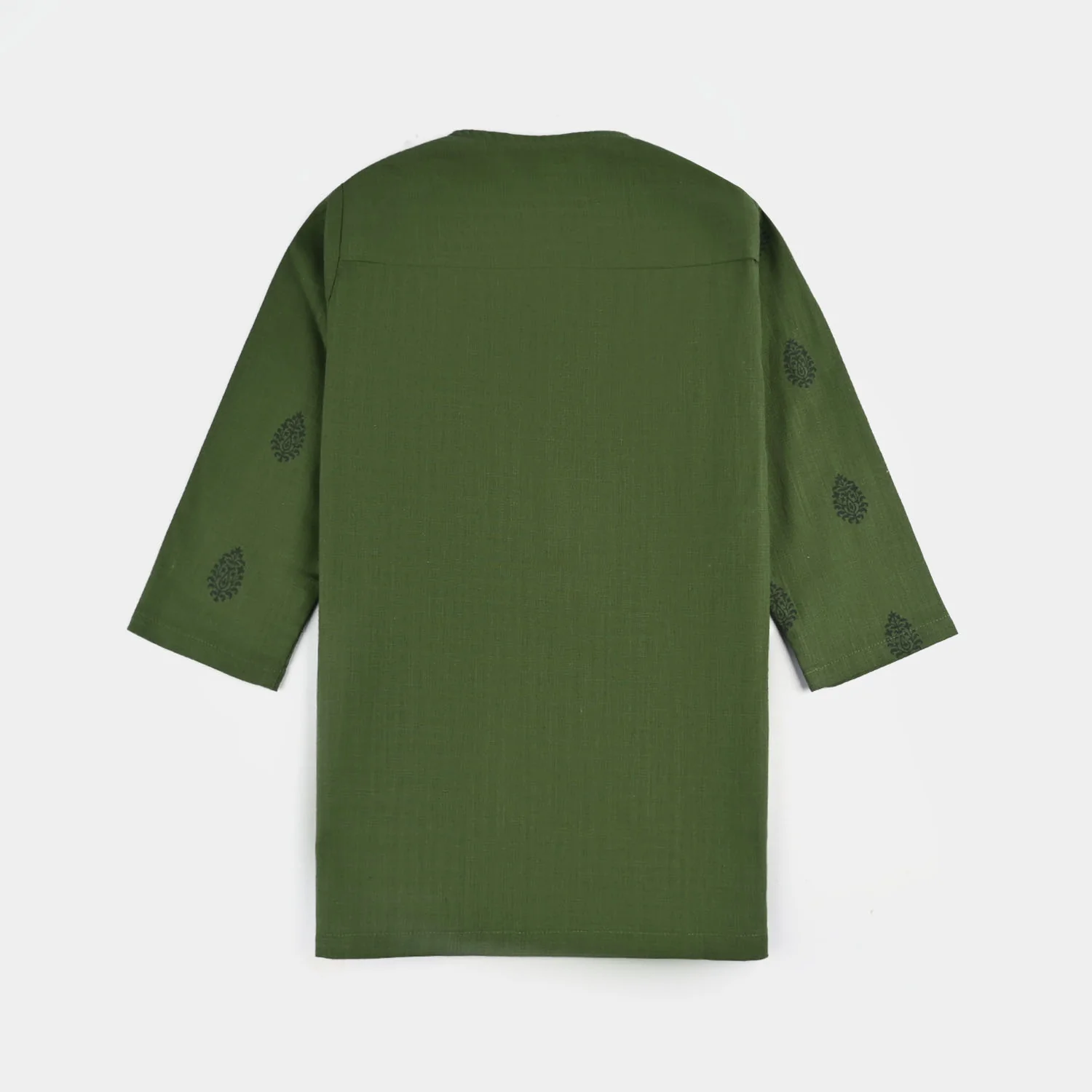 Infant Boys Cotton Slub Kurta Pajama - Green - Image 3