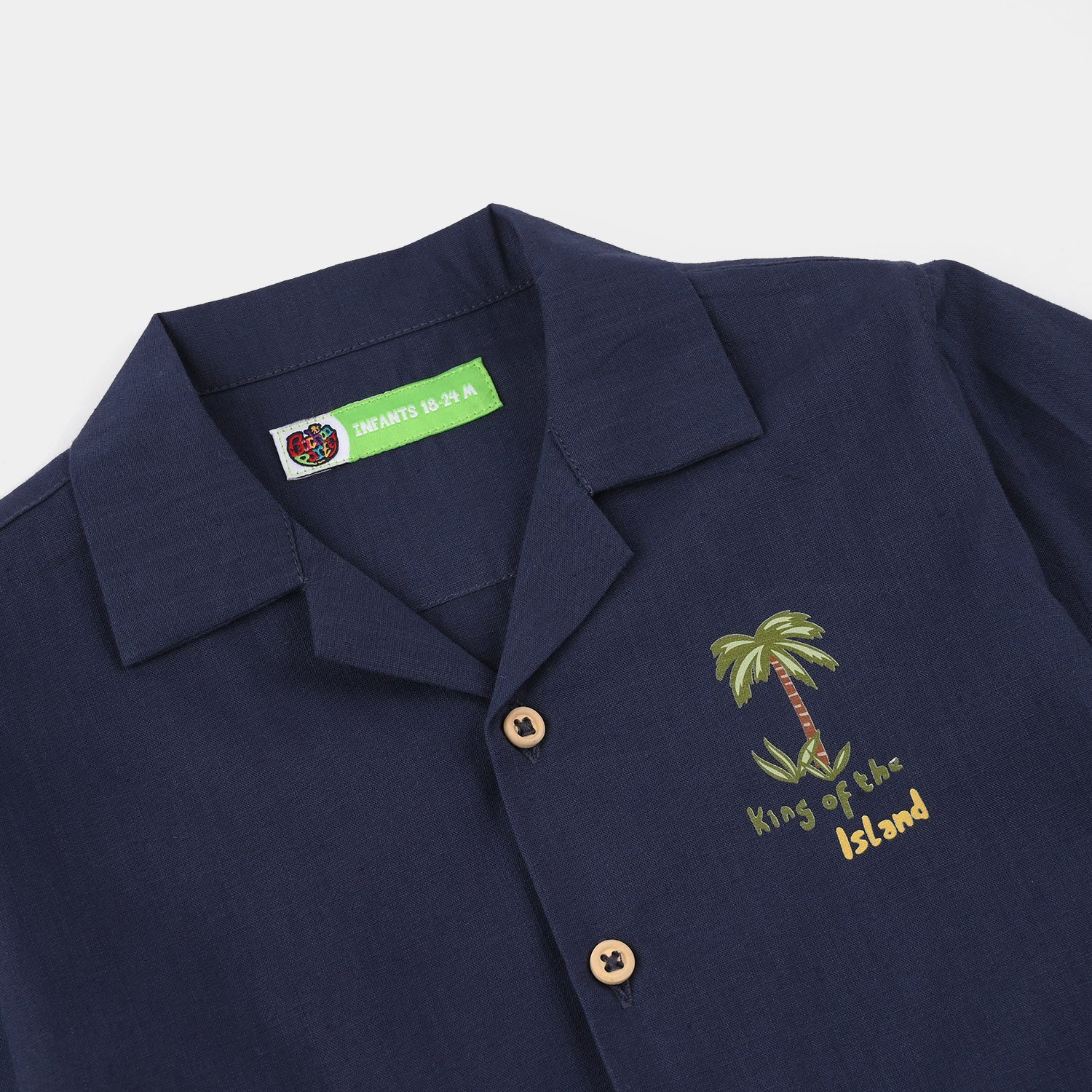 Infant Boys Cotton Slub Woven Suit (Island) - Navy - Image 3