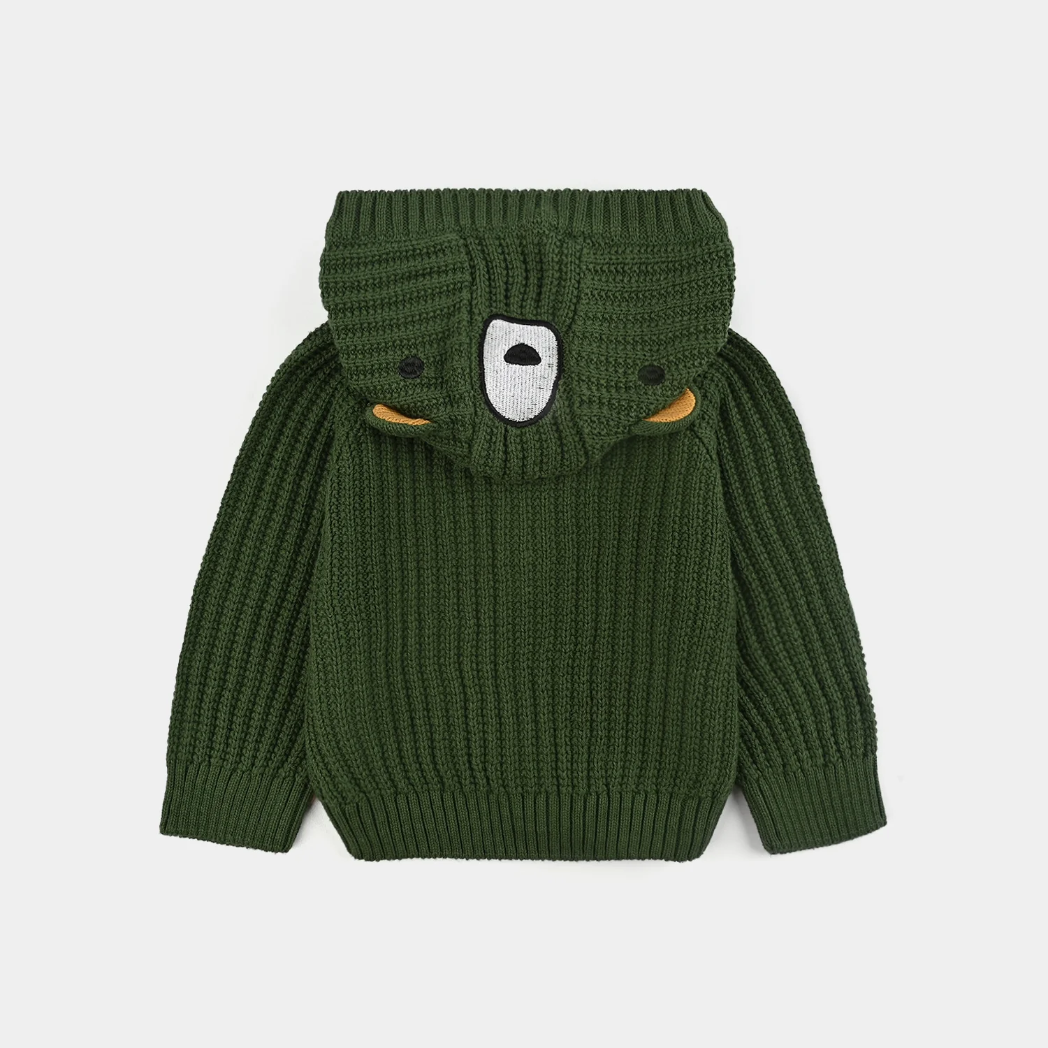 Infant Boys Cotton Sweater Animal Pocket-Green - Image 6