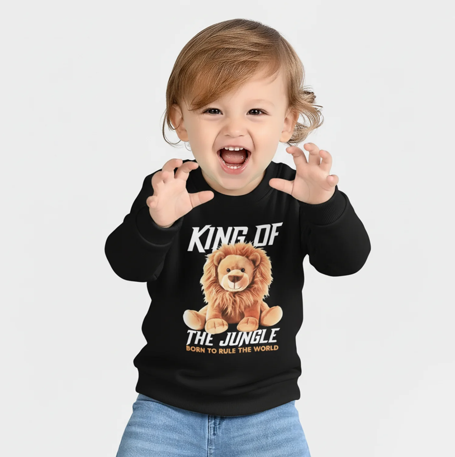 Infant Boys Cotton Terry Sweatshirt Jungle-BLACK - Image 2