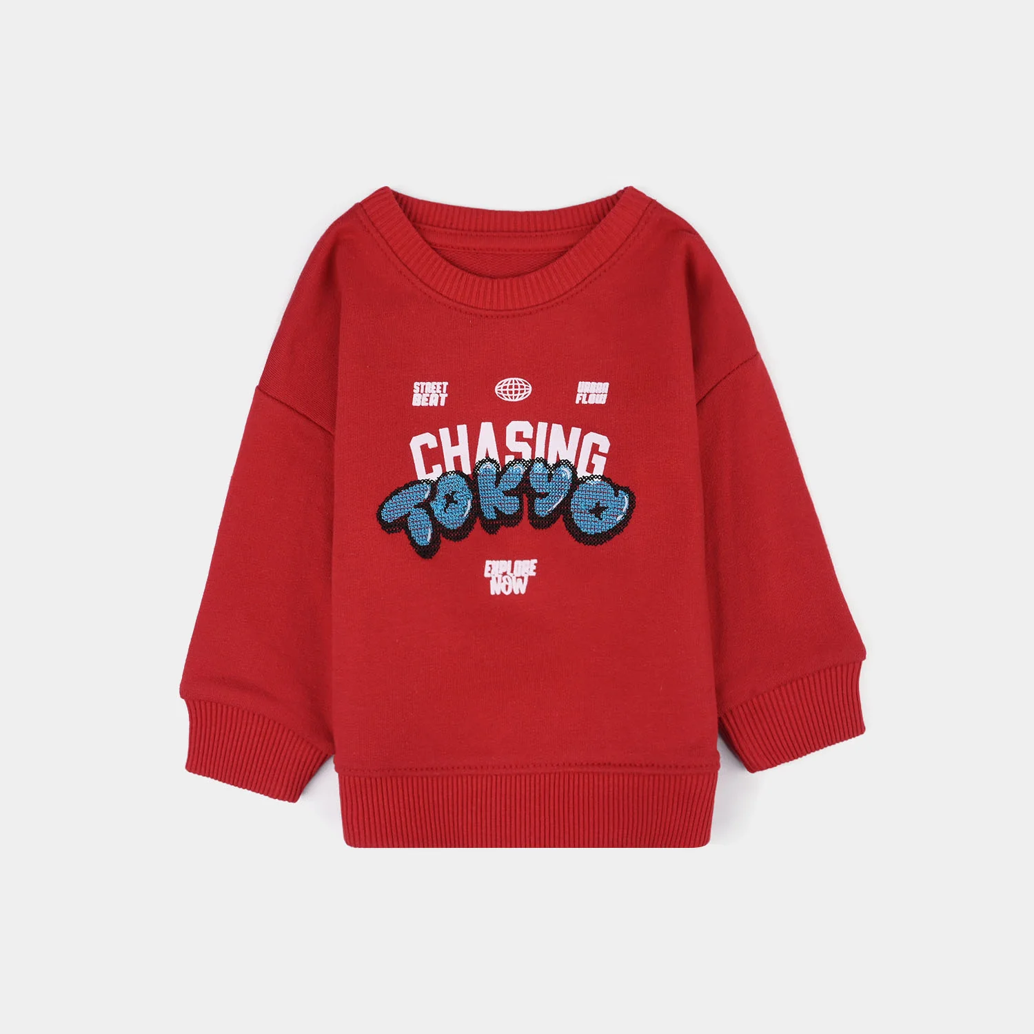 Infant Boys Cotton Terry Sweatshirt - Red