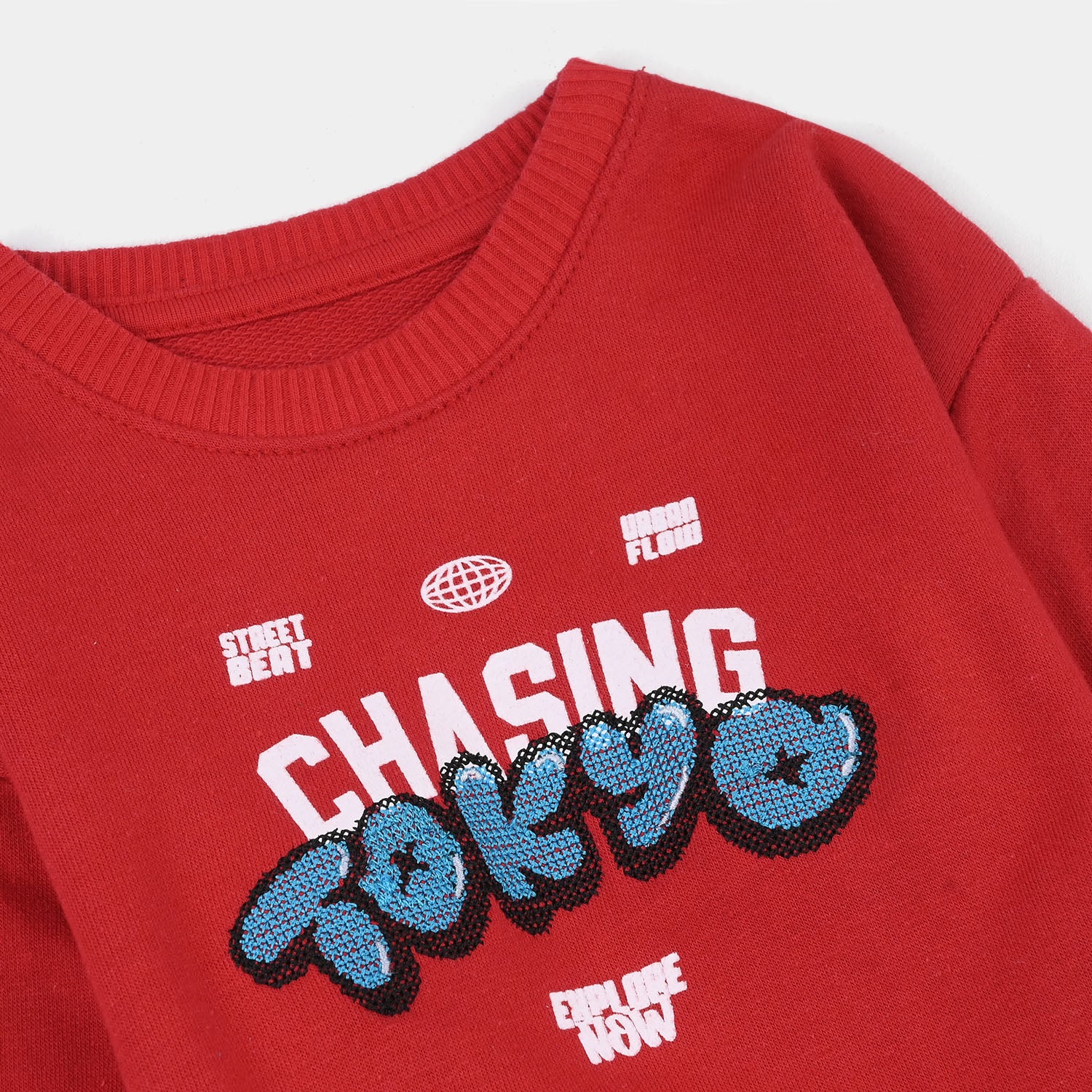 Infant Boys Cotton Terry Sweatshirt - Red - Image 2