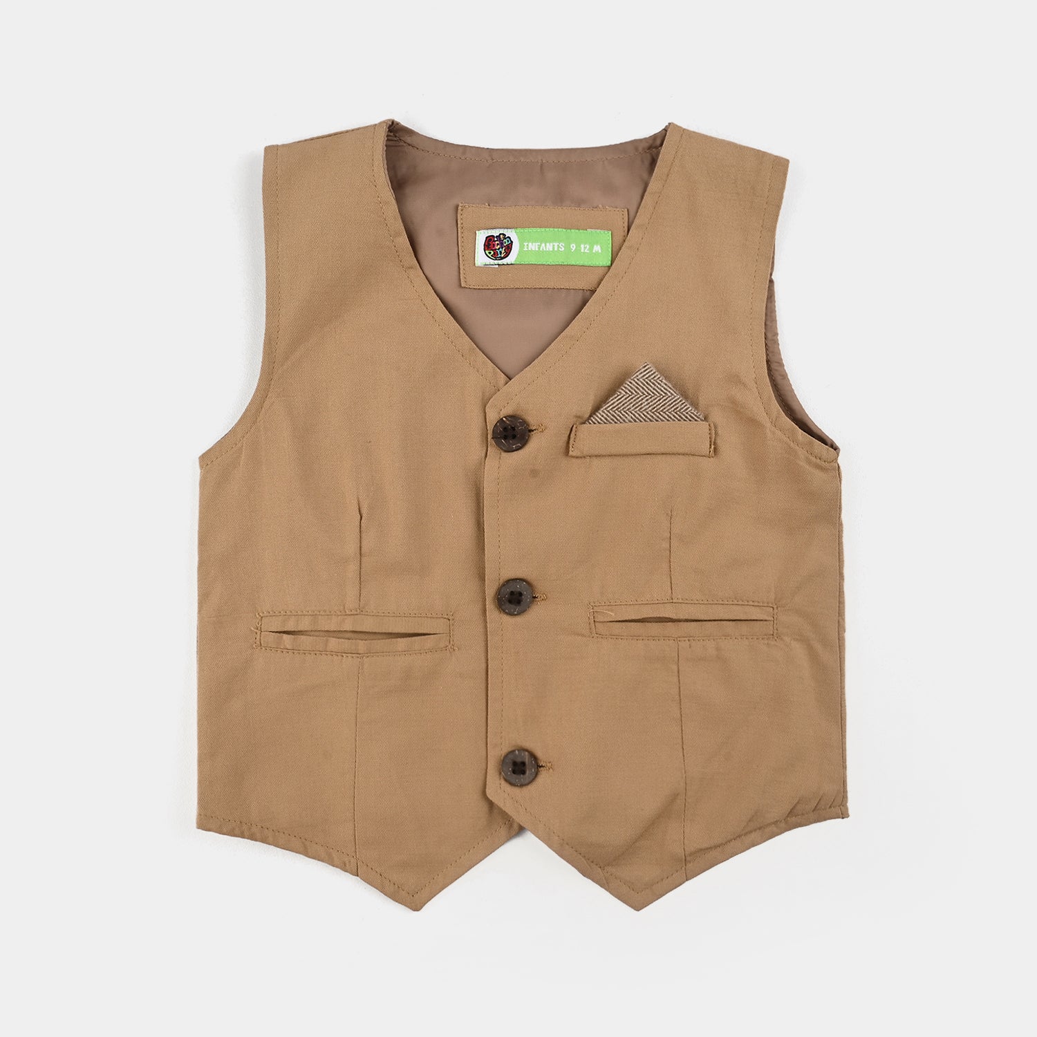 Infant Boys Cotton Twill 3PC Suit - Brown/White - Image 6