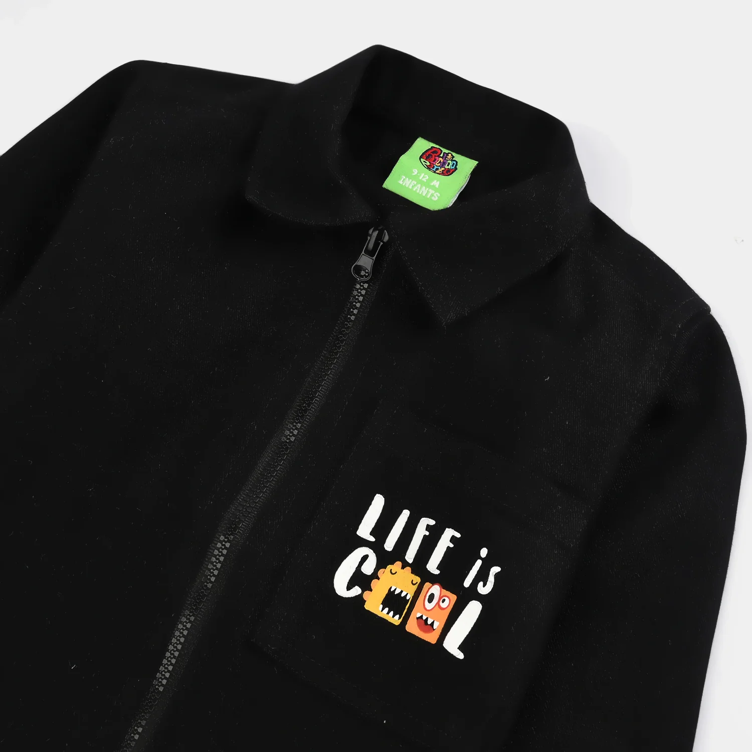 Infant Boys Denim rigid Shirt Life is Cool-BLACK - Image 2
