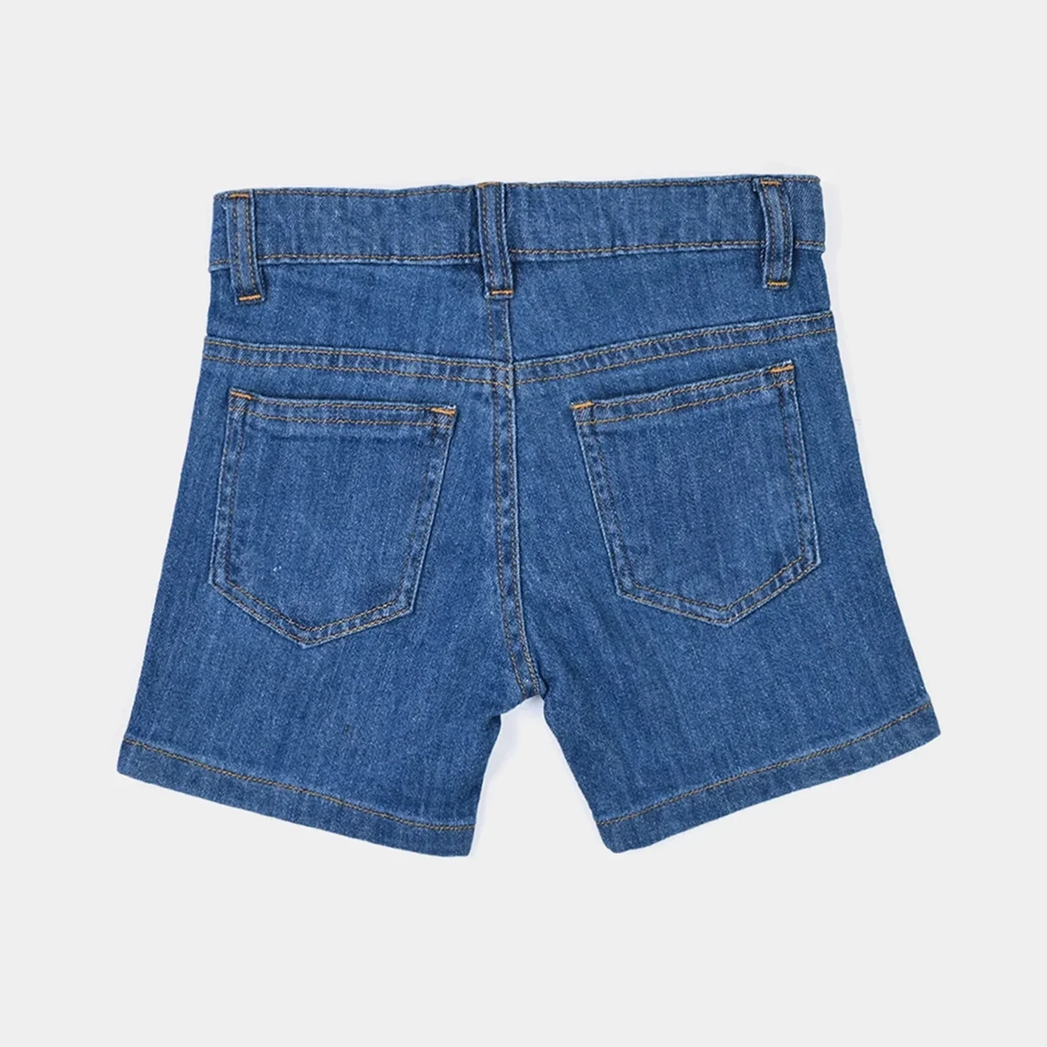 Infant Boys Denim Rigid Shorts - Mid Blue - Image 4