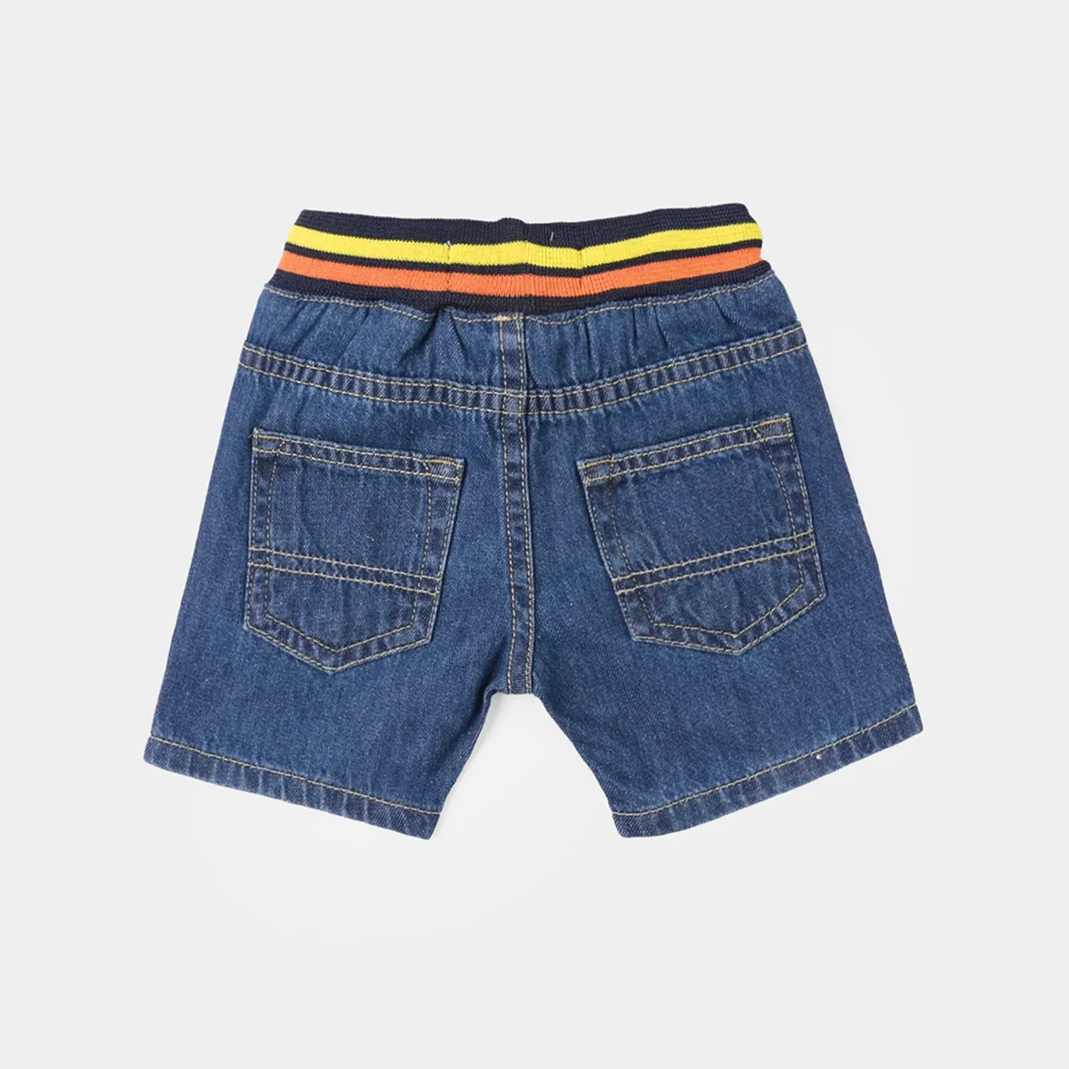 Infant Boys Denim Rigid Shorts Character - Dark Blue - Image 4