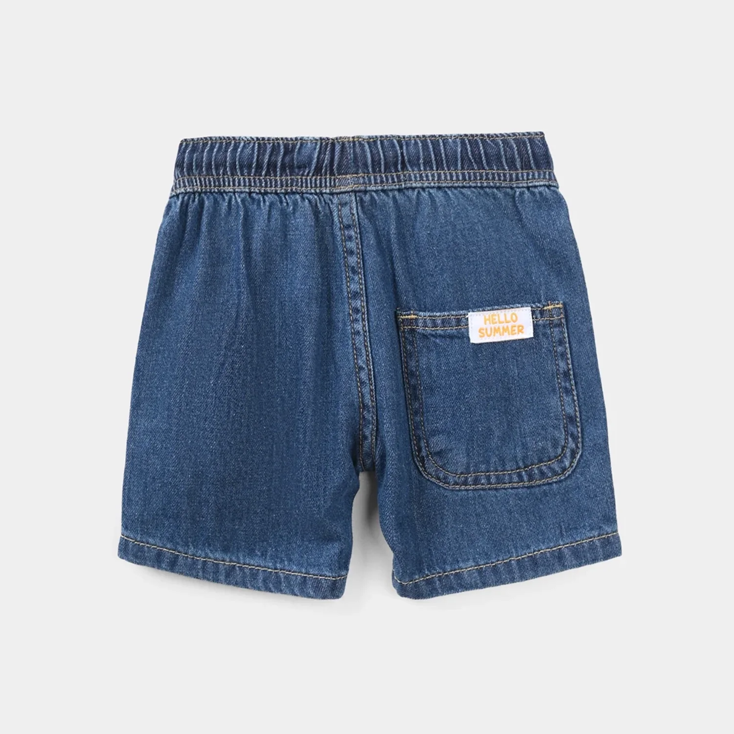 Infant Boys Denim Rigid Shorts -Dark Blue - Image 3