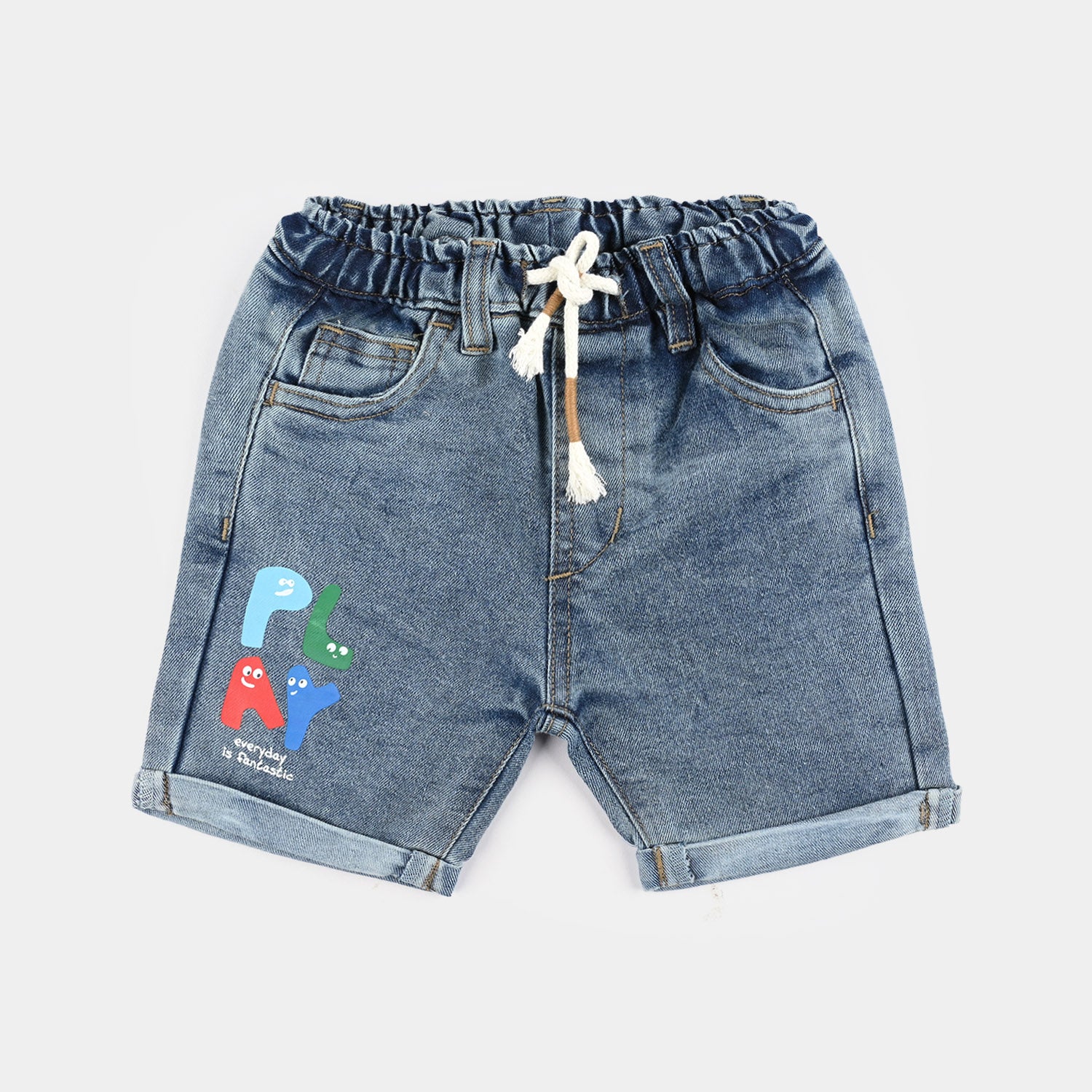 Infant Boys Denim rigid SHORT PLAY-Mid Blue
