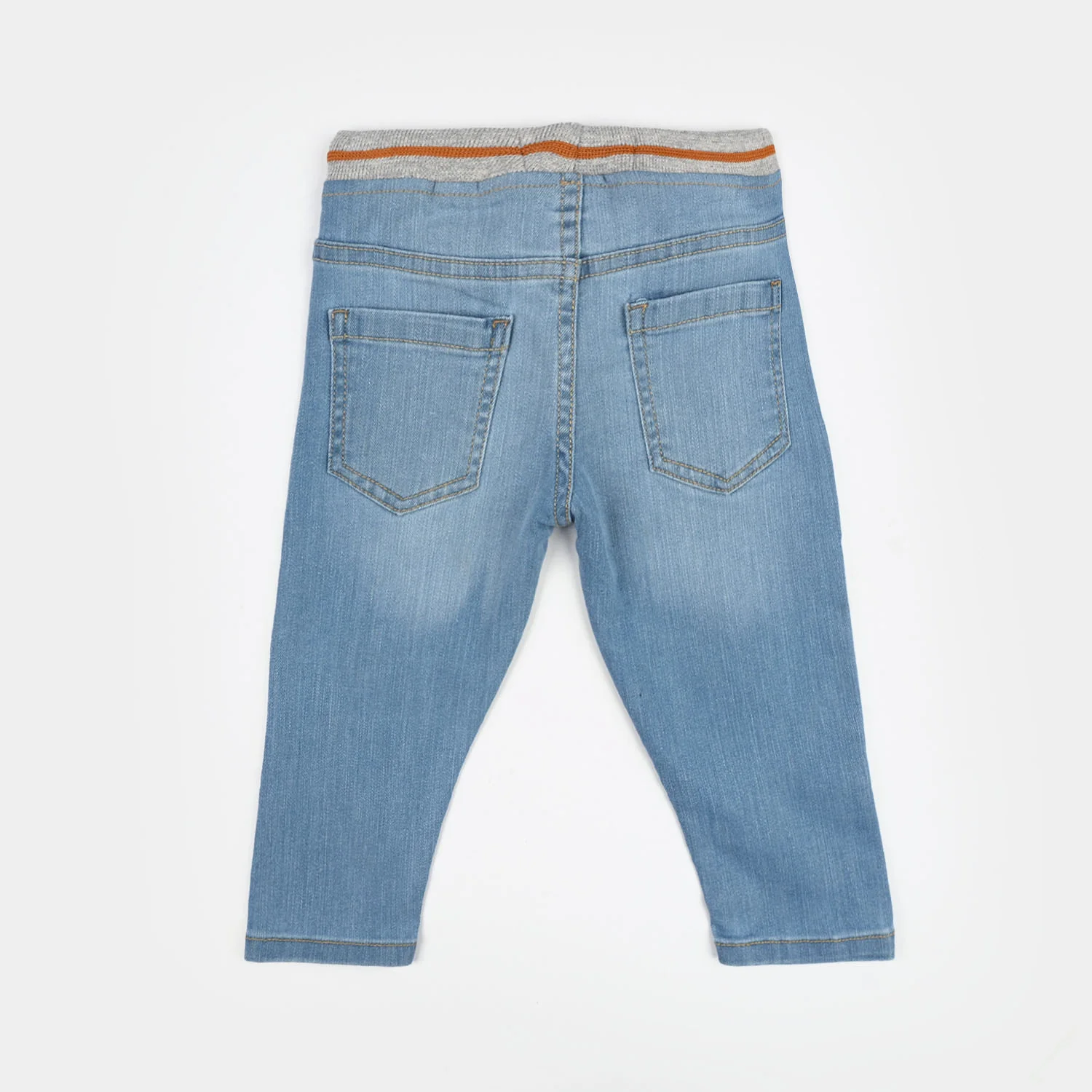 Infant Boys Denim Stretch Pants (Bear) - Light Blue - Image 4