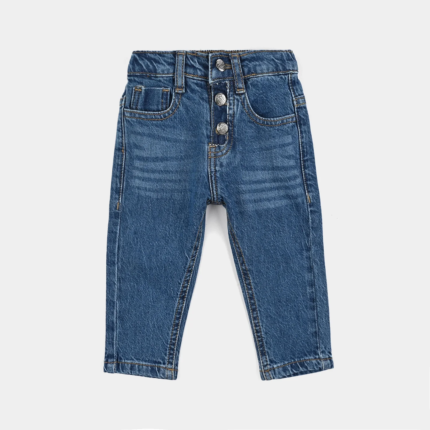 Infant Boys Denim Stretch Pant - Mid Blue