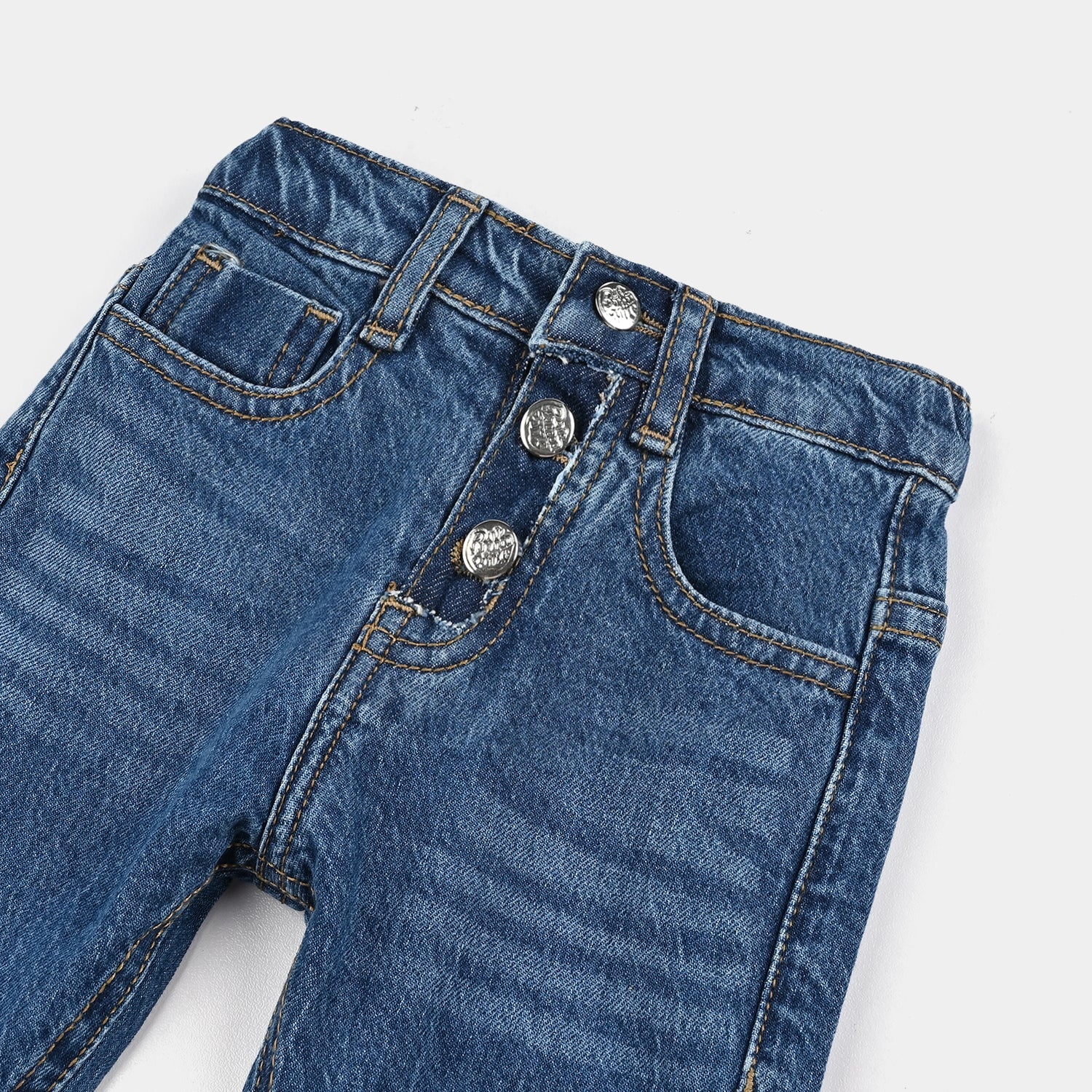 Infant Boys Denim Stretch Pant - Mid Blue - Image 2