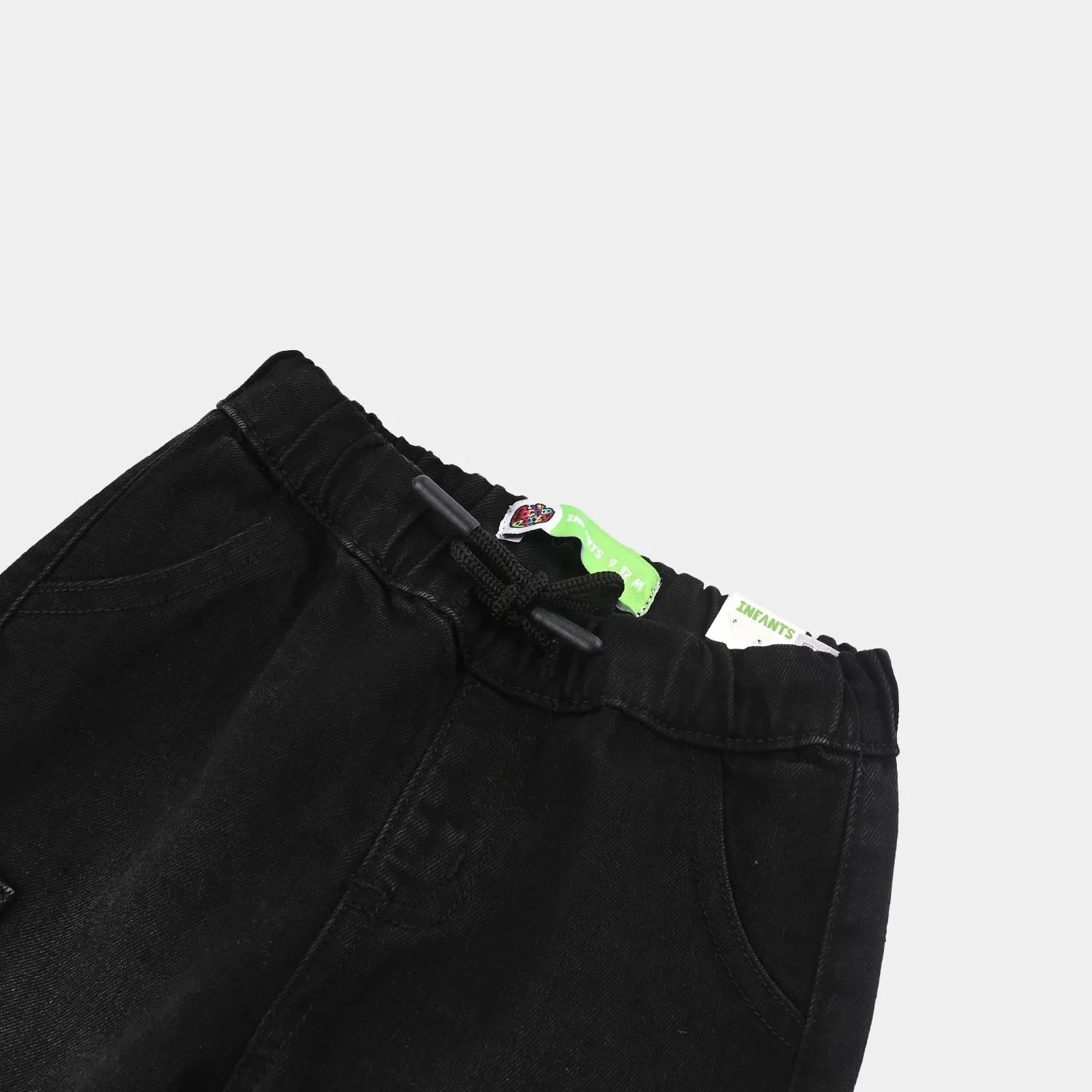 Infant Boys Denim Stretch Pant Kind Of Happiness Mood-BLACK - Image 2