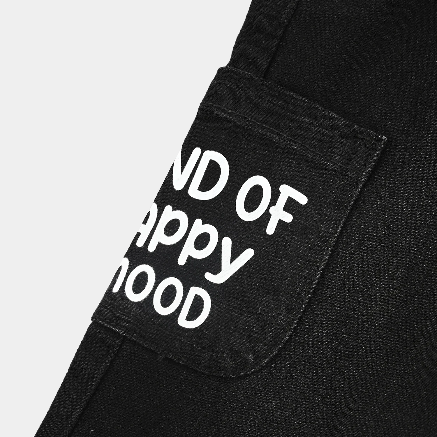 Infant Boys Denim Stretch Pant Kind Of Happiness Mood-BLACK - Image 3