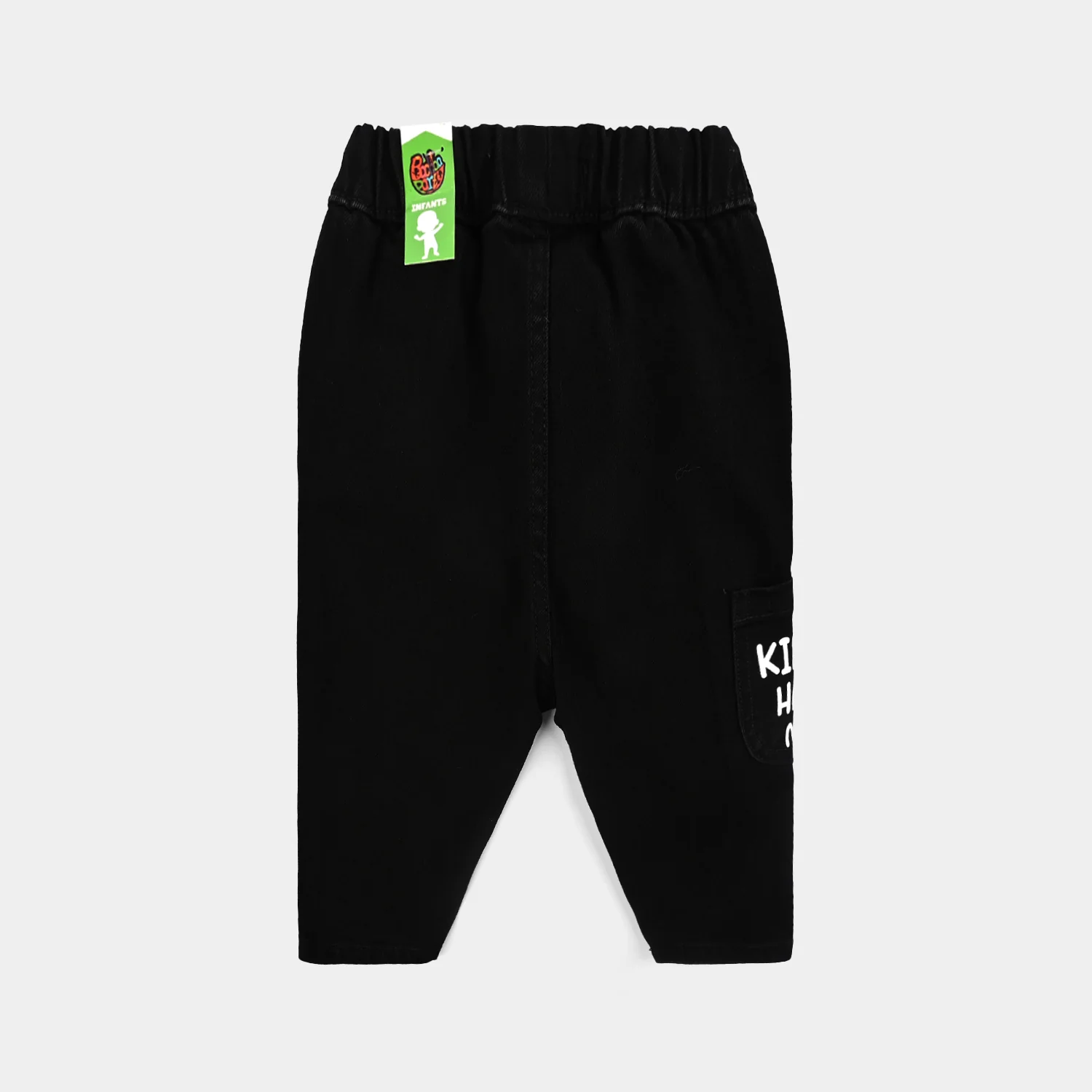 Infant Boys Denim Stretch Pant Kind Of Happiness Mood-BLACK - Image 4