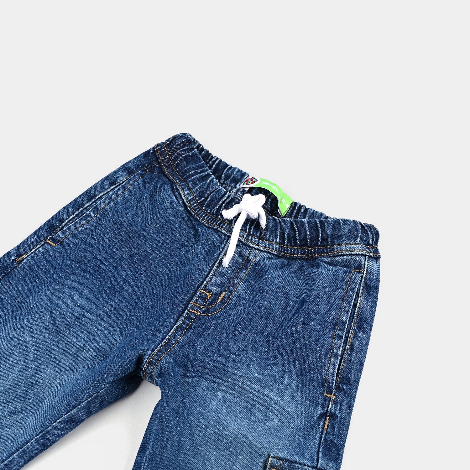 Infant Boys Denim Stretch Pant - Mid Blue - Image 2