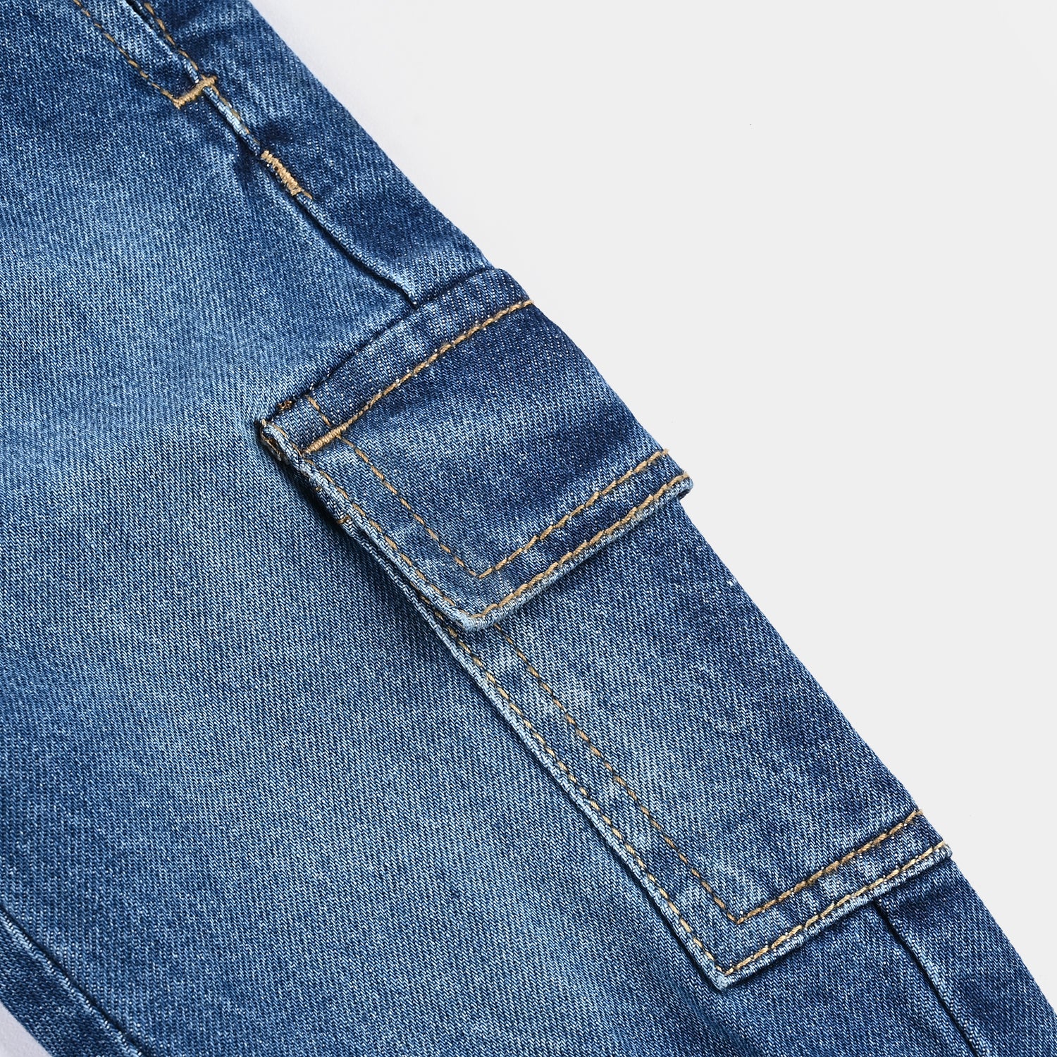 Infant Boys Denim Stretch Pant - Mid Blue - Image 3