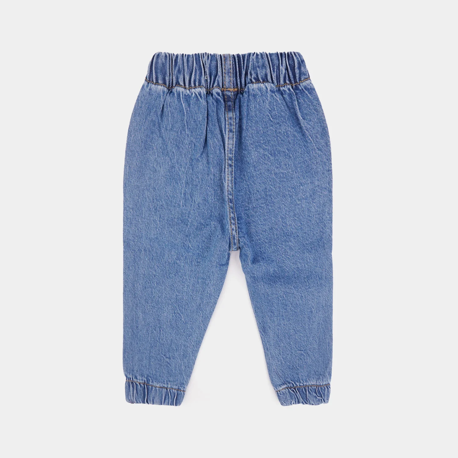 Infant Boys Denim Stretch Pant Trucks-Mid Blue - Image 4