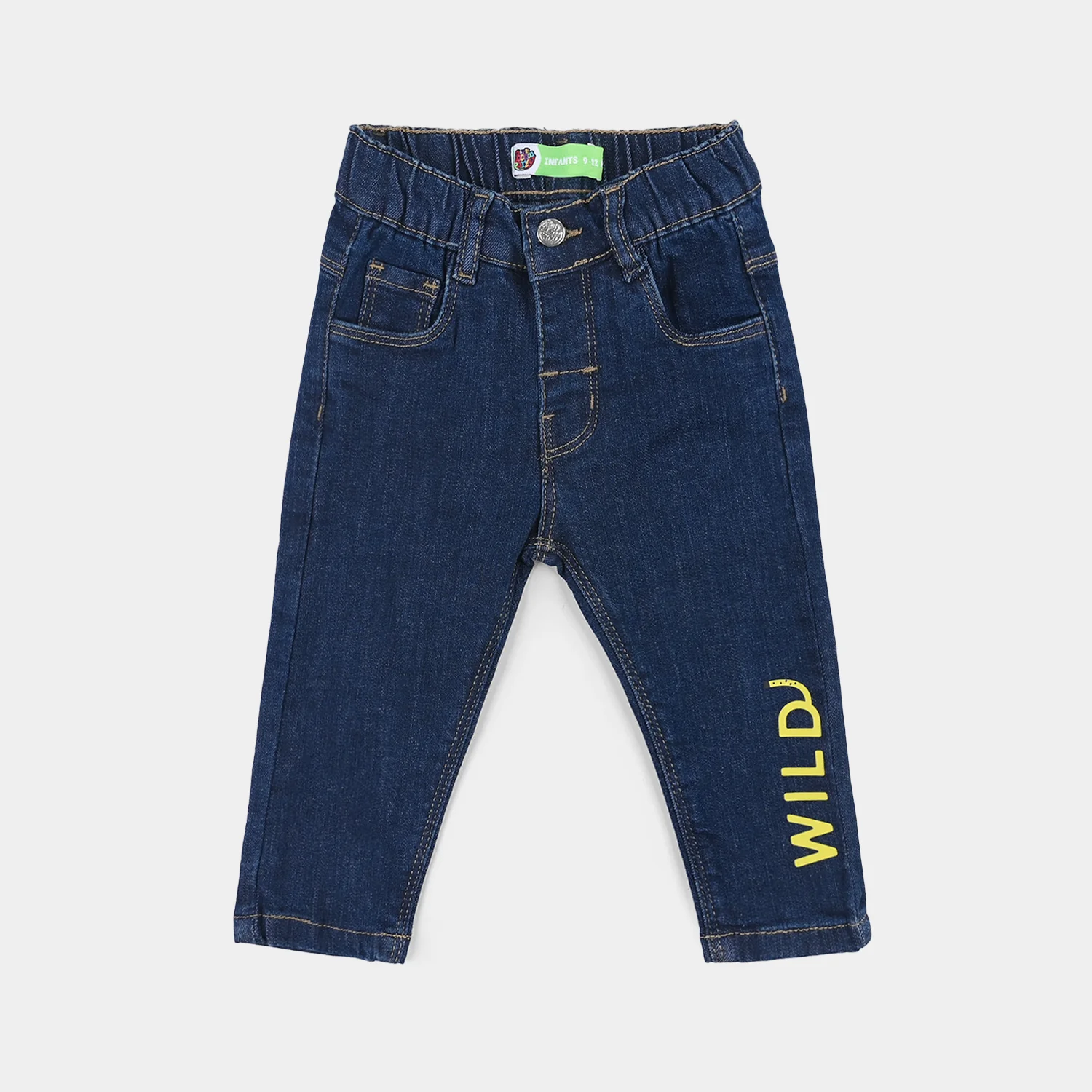 Infant Boys Denim Stretch Pants (Wild) - Dark Blue