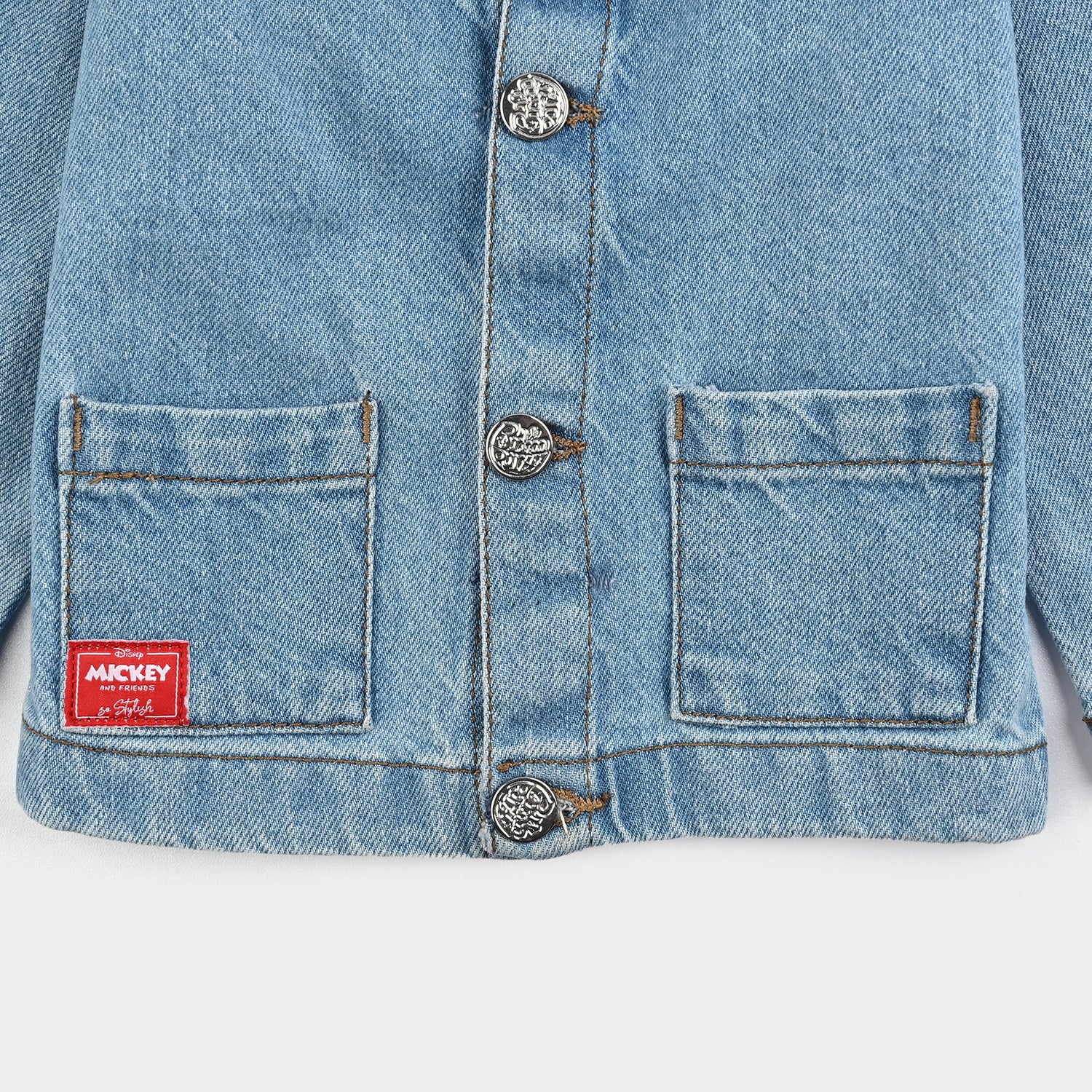 Infant Boys Denim Stretch Woven Jacket - Light Blue - Image 3