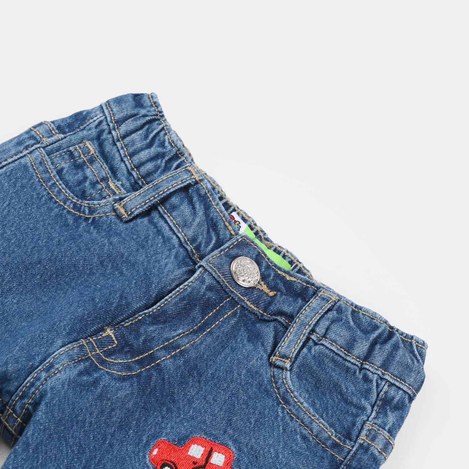 Infant Boys Denim Viscose Pant (Lets Go) - Mid Blue - Image 2