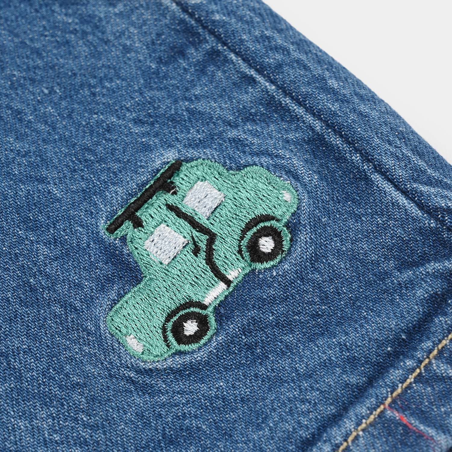Infant Boys Denim Viscose Pant (Lets Go) - Mid Blue - Image 3