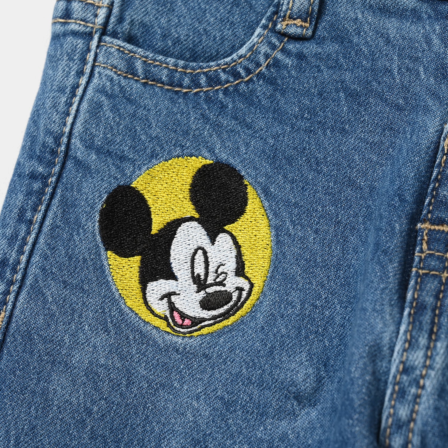 Infant Boys Denim Viscose Pants (Character) - Mid Blue - Image 2