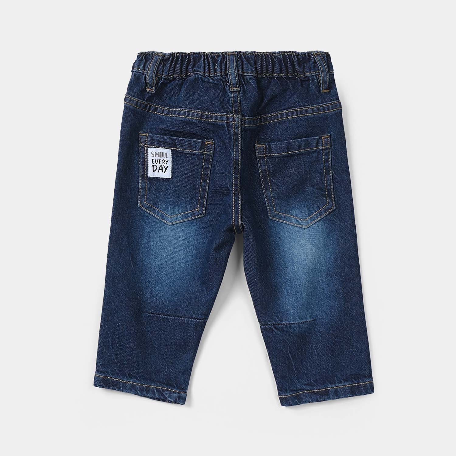 Infant Boys Denim Viscose Pants - Dark Blue - Image 4