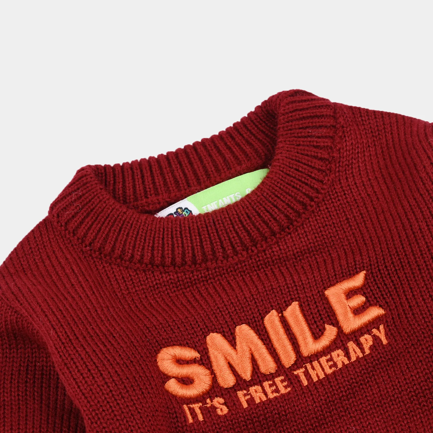 Infant Boys Sweater Smile - Red - Image 2