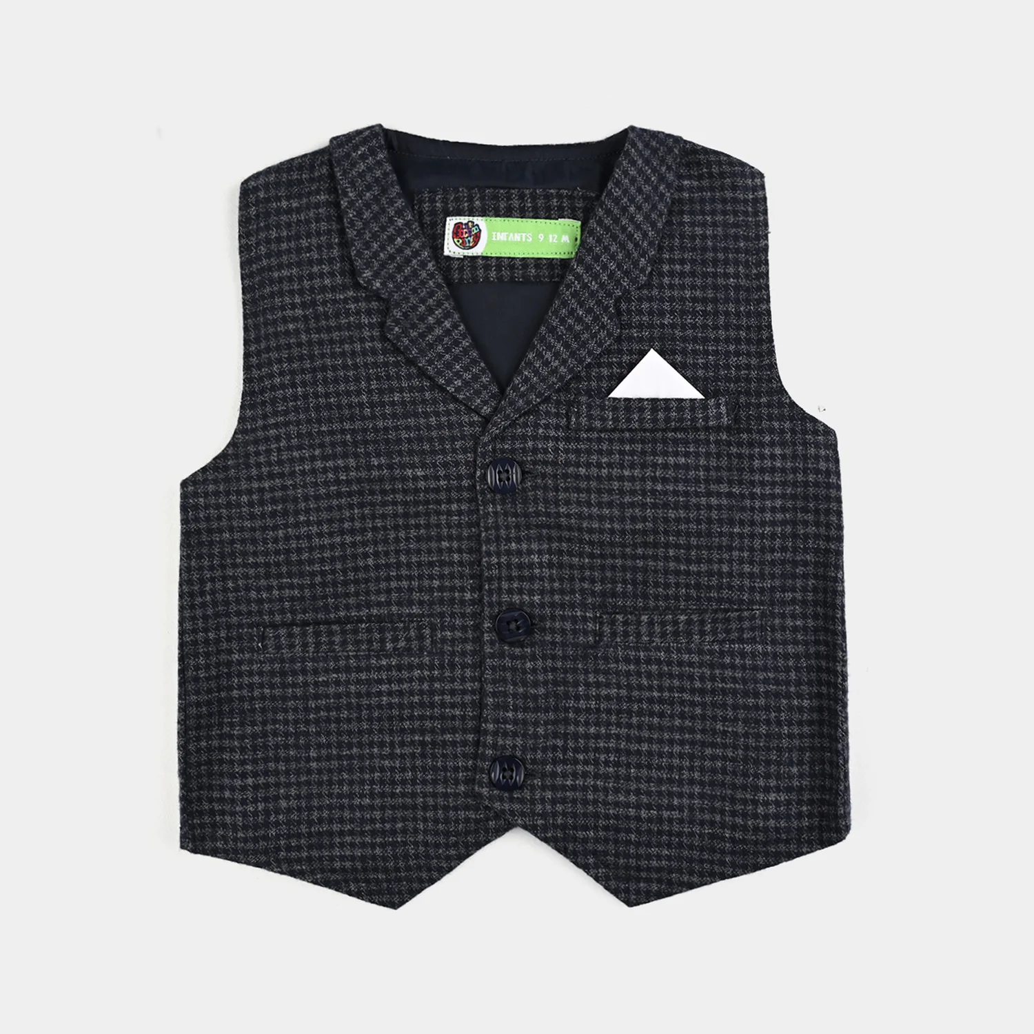 Infant Boys Flannel 3PC Suit-Little Gentle-Navy/White - Image 3