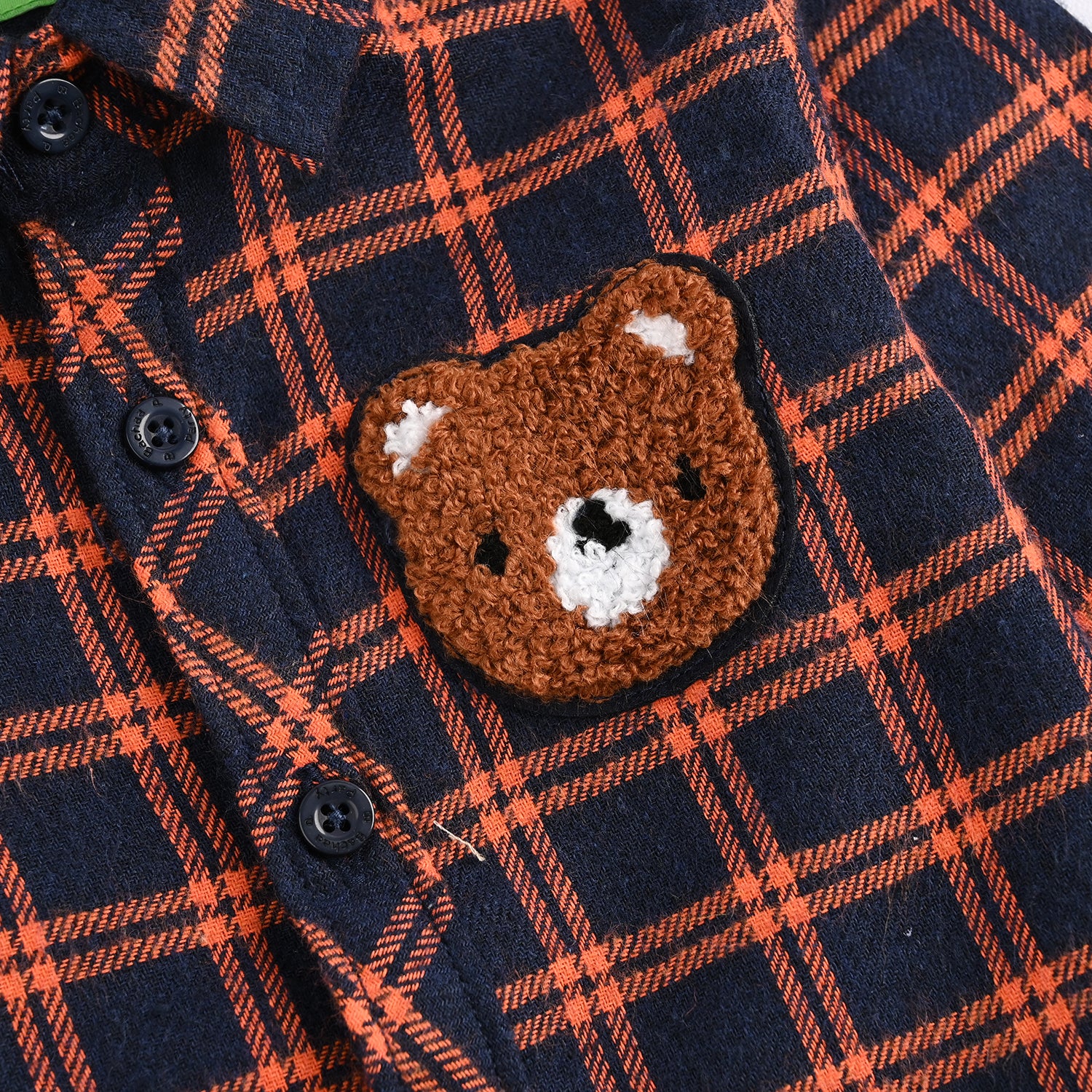 Infant Boys Flannel Check Shirt - Orange - Image 3