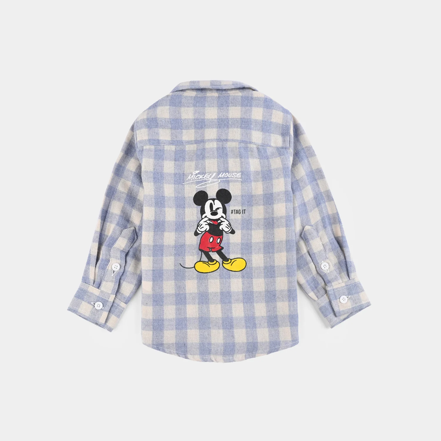 Infant Boys Flannel Shirt-Light Blue - Image 4