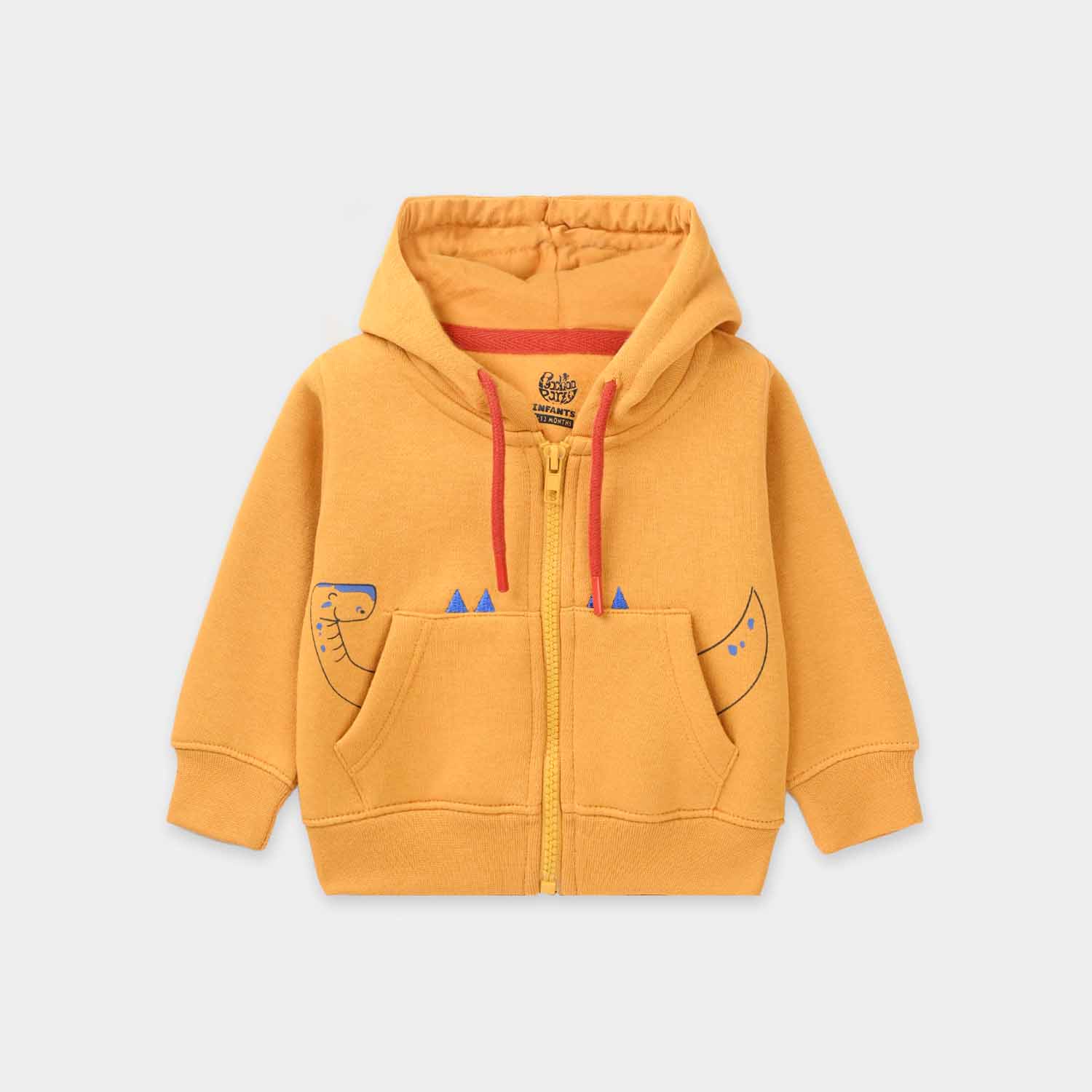Infant Boys Fleece Knitted Jacket Dino - Yellow - Image 2