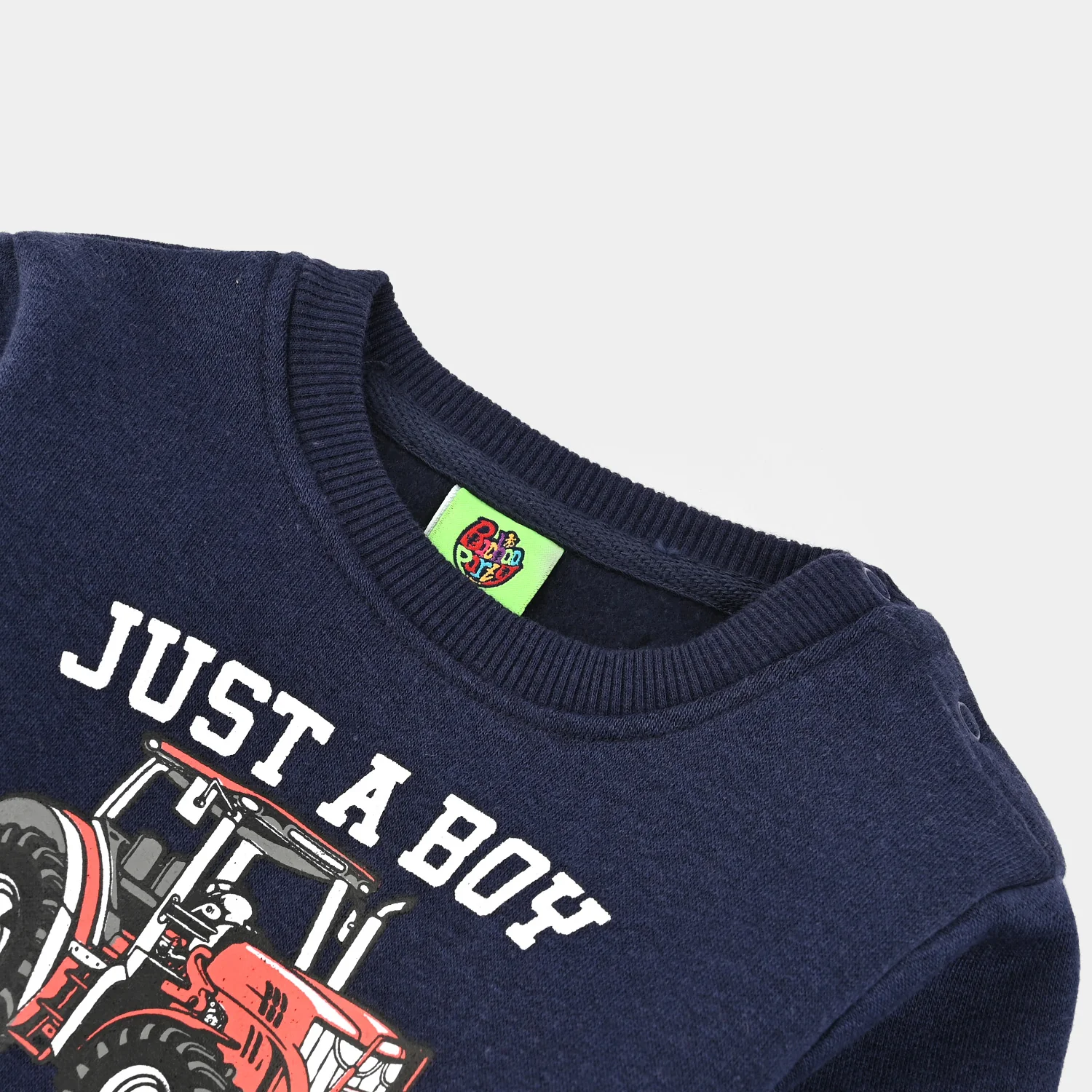 Infant Boys Fleece Sweatshirt (Just a boy) - Navy - Image 2