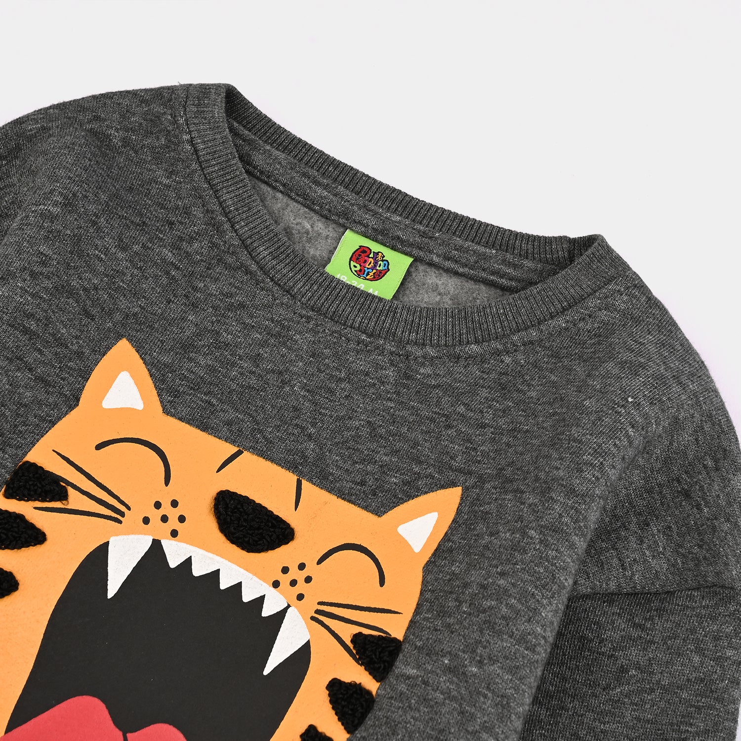 Infant Boys Fleece Sweatshirt (Tiger Face) - Grey - Image 3