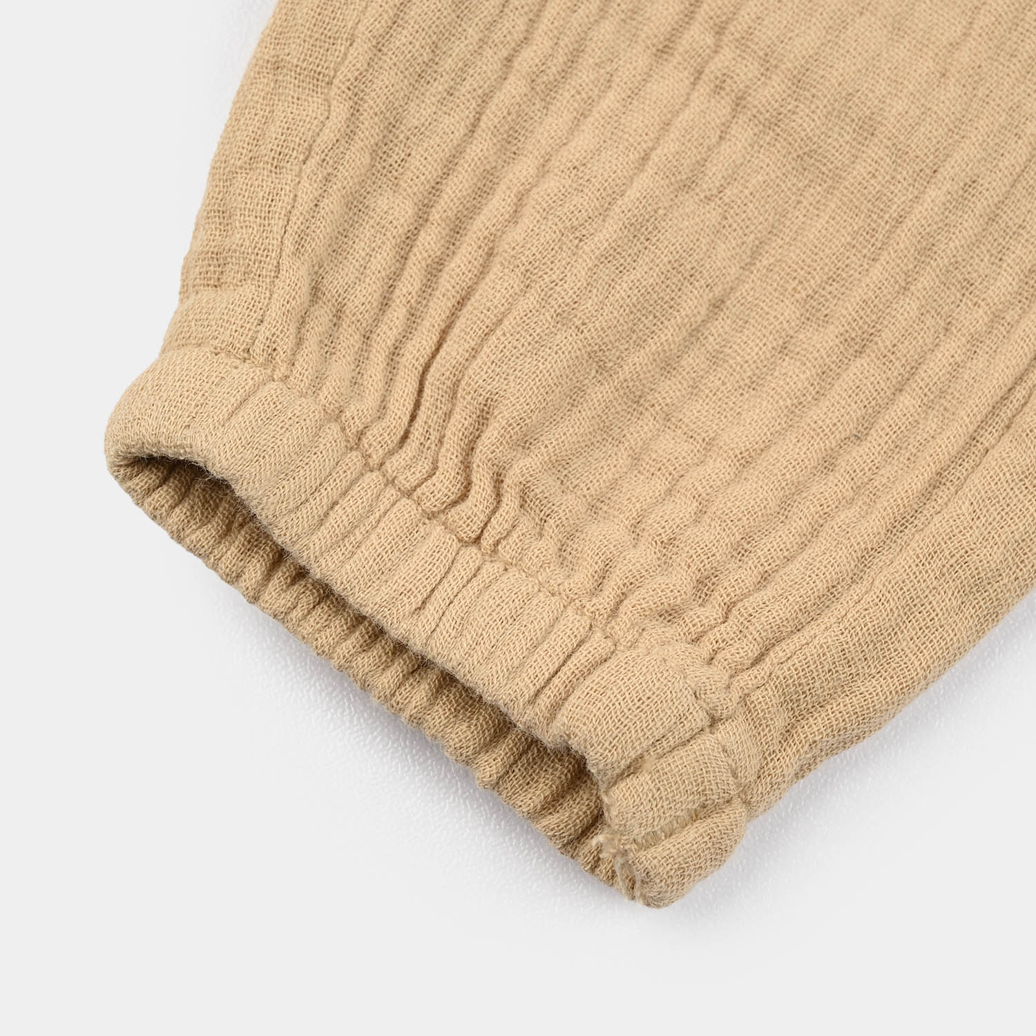 Infant Boys Gauze Pants Jogger Style - Beige - Image 3
